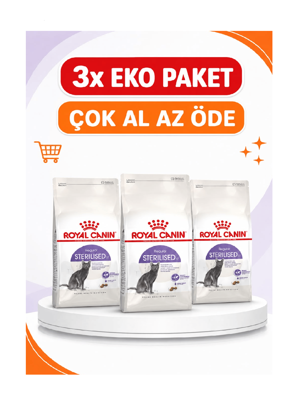 Royal Canin Sterilised 37 Kısırlaştırılmış Kedi Maması 2 Kg X 3'lü Eko Paket 