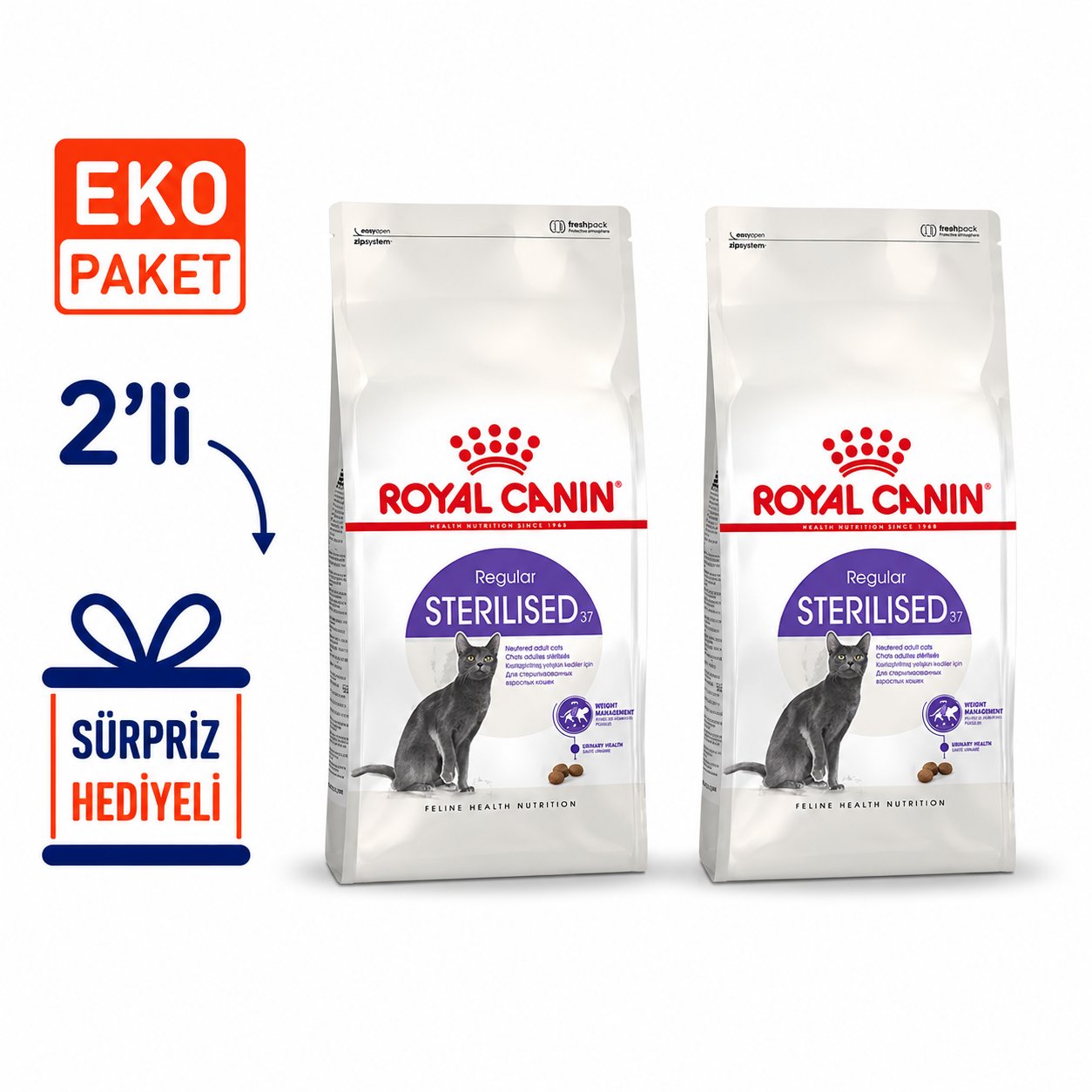 Royal Canin Sterilised 37 Kısırlaştırılmış Kedi Maması 2 Kg X 2'li Eko Paket 