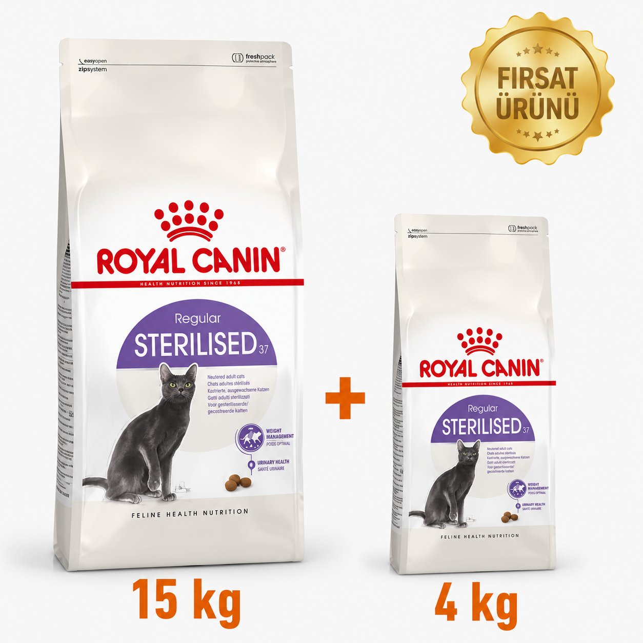 Royal Canin Sterilised 37 Kısırlaştırılmış Kuru Kedi Maması 15 Kg + 4 Kg Fırsat Ürünü
