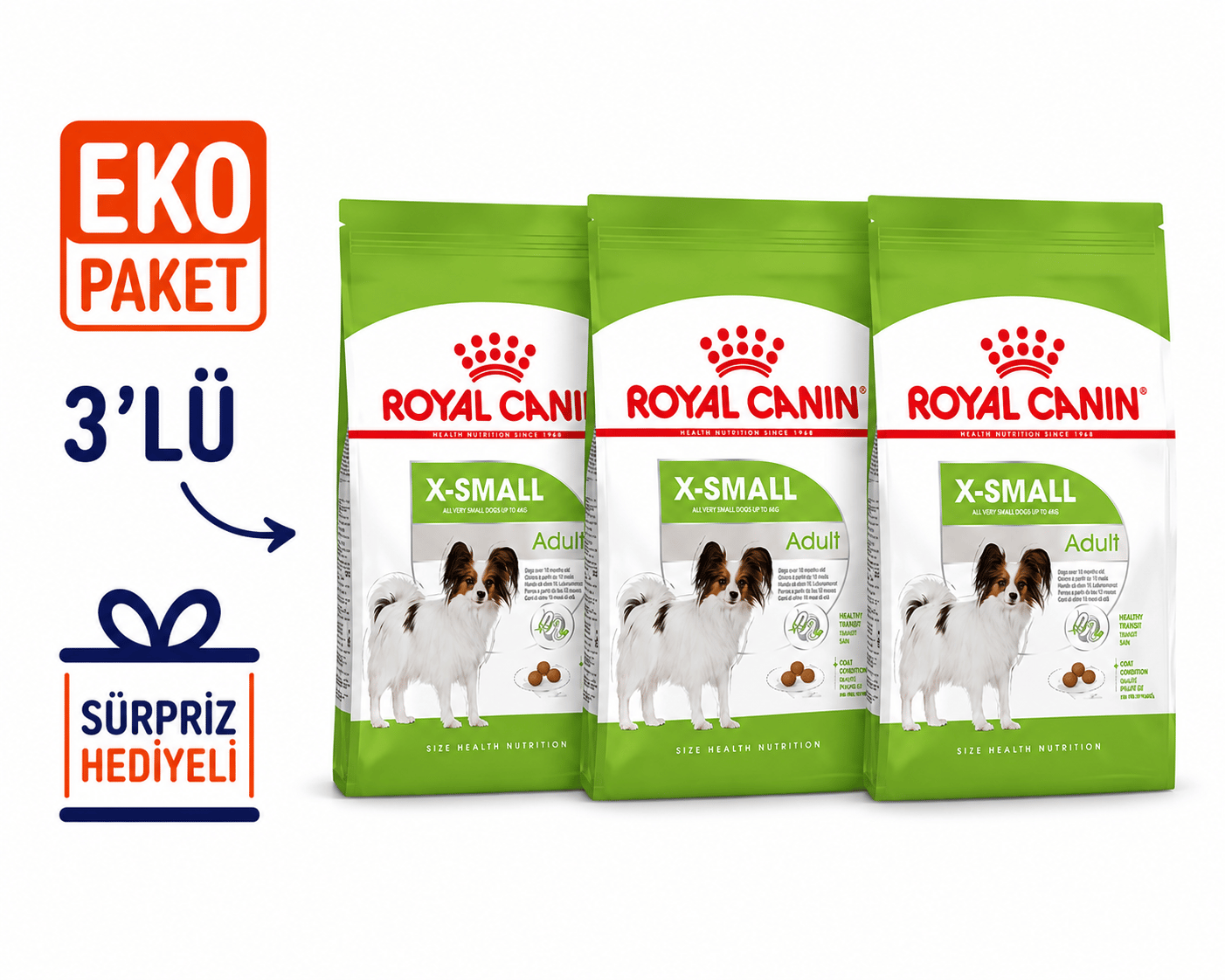 Royal Canin XSmall Adult Yetişkin Köpek Maması 1,5 Kg X 3'lü Eko Paket