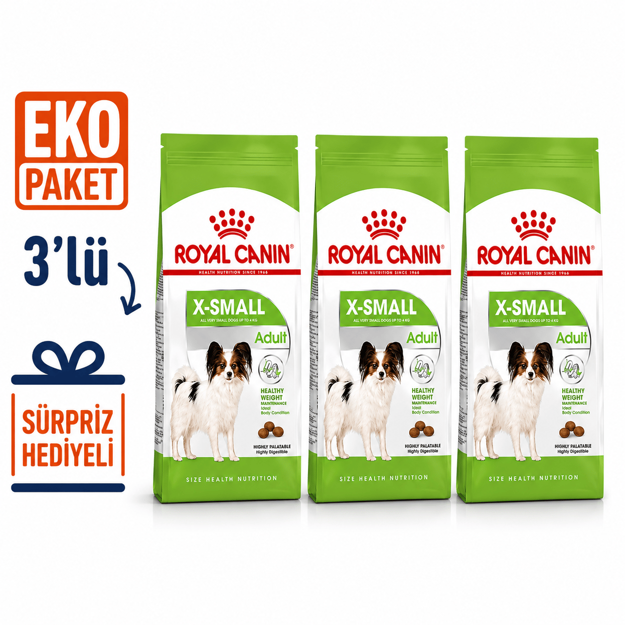 Royal Canin XSmall Adult Yetişkin Köpek Maması 3 Kg X 3'lü Eko Paket 
