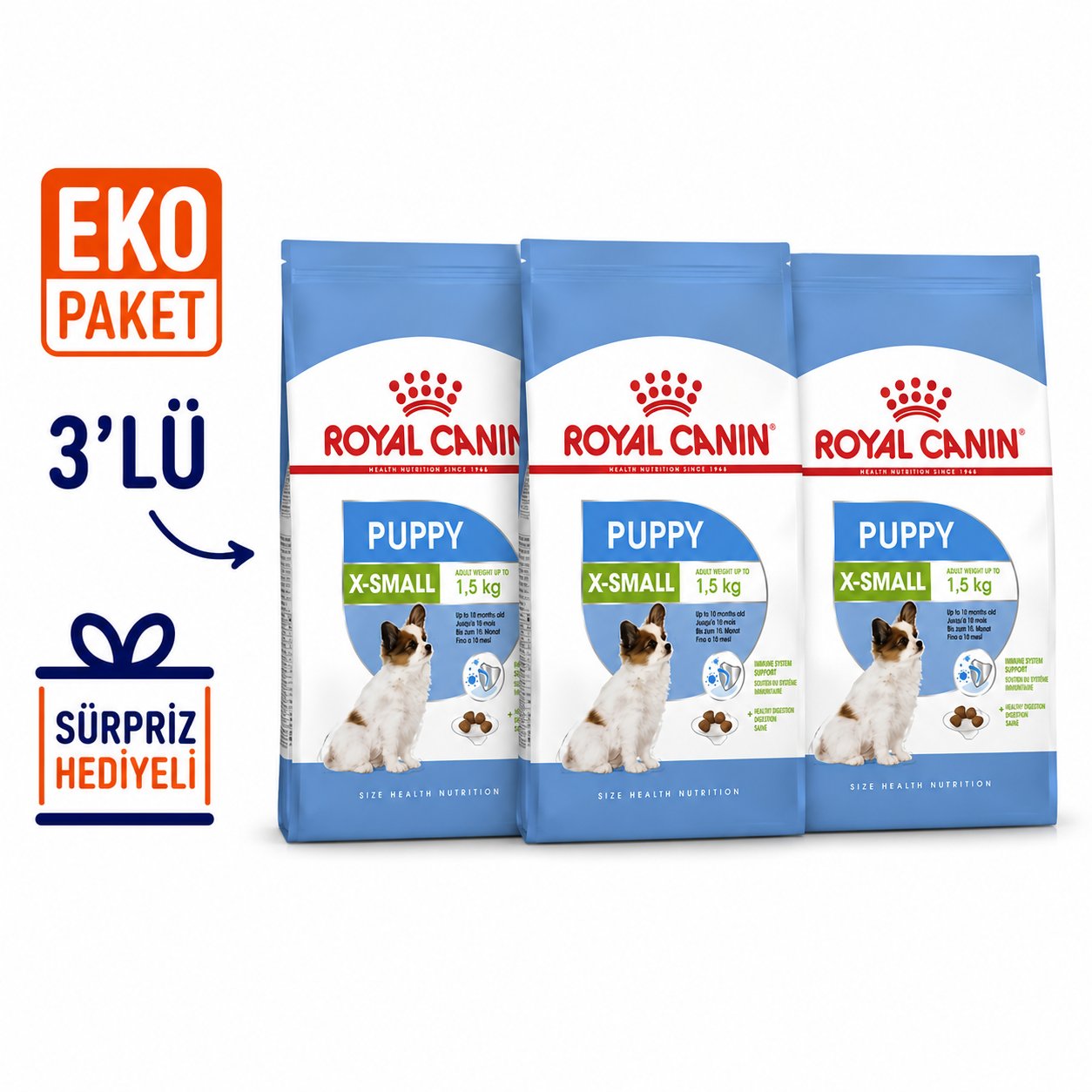 Royal Canin Xsmall Yavru Köpek Maması 1,5 Kg X 3'lü Eko Paket