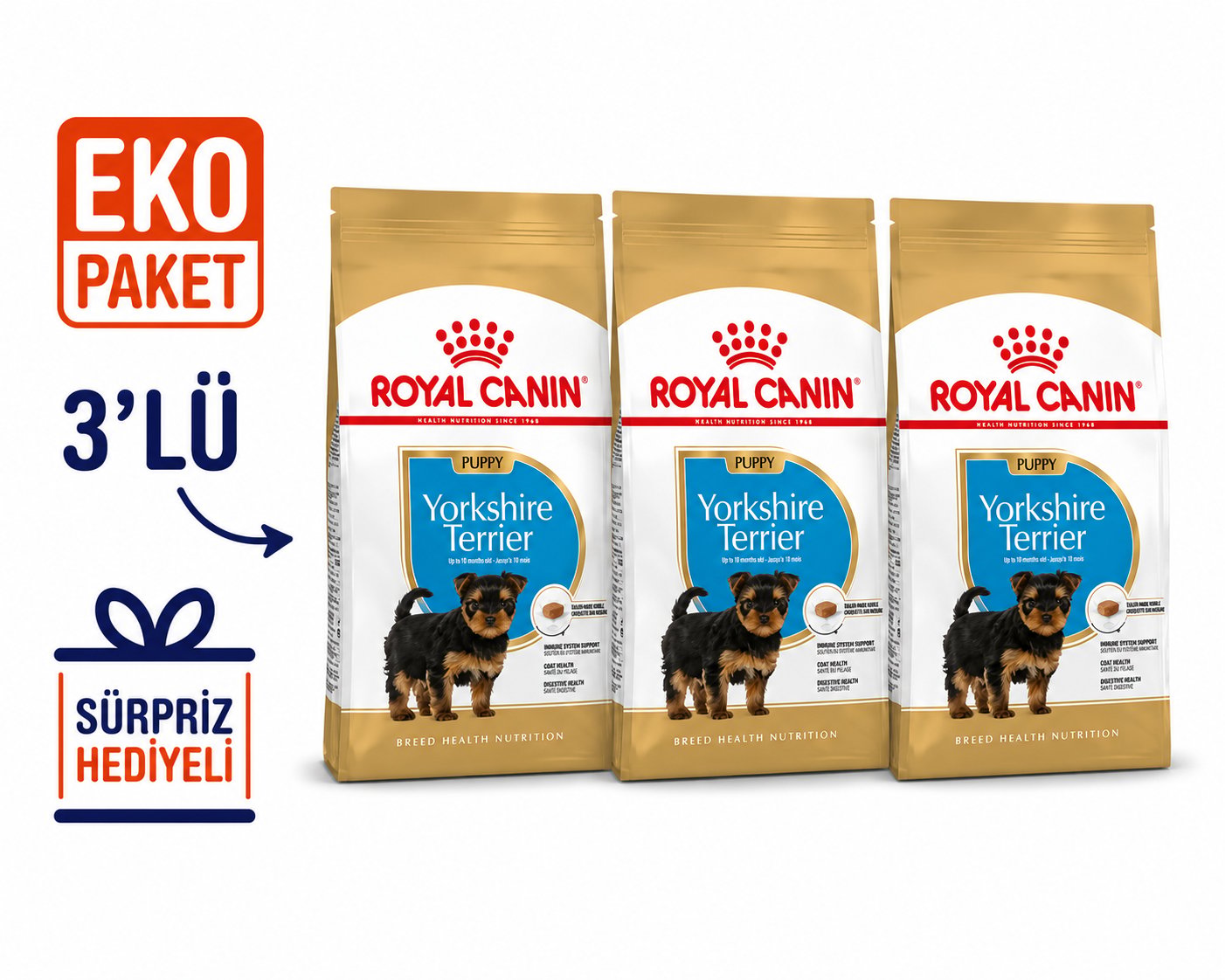 Royal Canin Yorkshire Terrier Yavru Köpek 1,5 Kg X 3'lü Eko Paket 