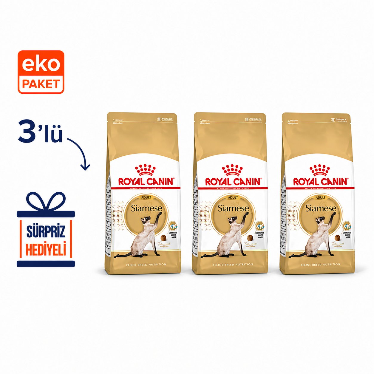 Royal Canine Siamese 38 Kuru Kedi Maması 2 Kg X 3'lü Eko Paket 