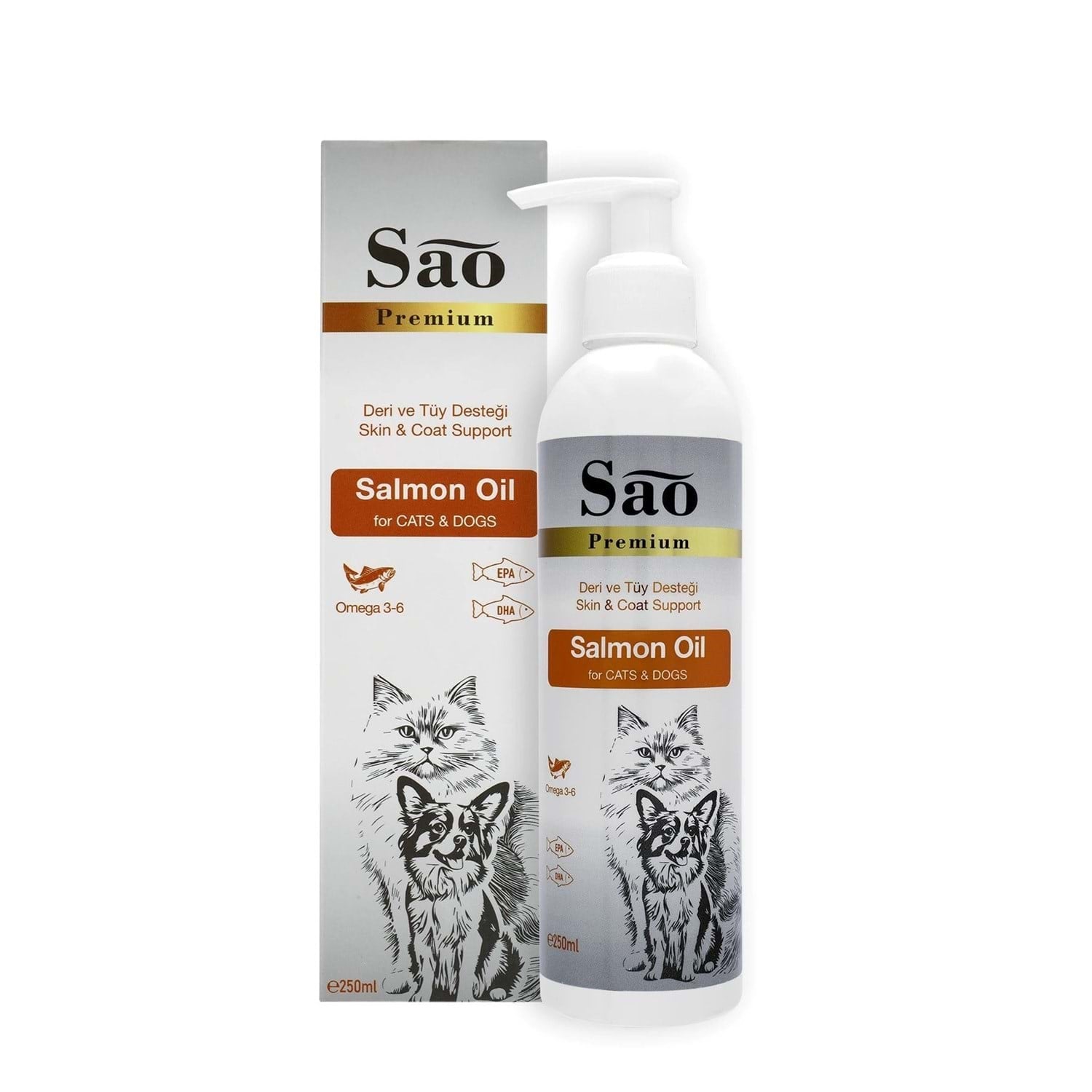 SAO PREMIUM SOMON YAĞI KEDİ VE KÖPEKLER İÇİN 250 ML