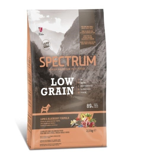 Spectrum Kuzu Etli ve Yaban Mersinli Mini ve Küçük Irk Düşük Tahıllı Yetişkin Köpek Maması 2,5kg