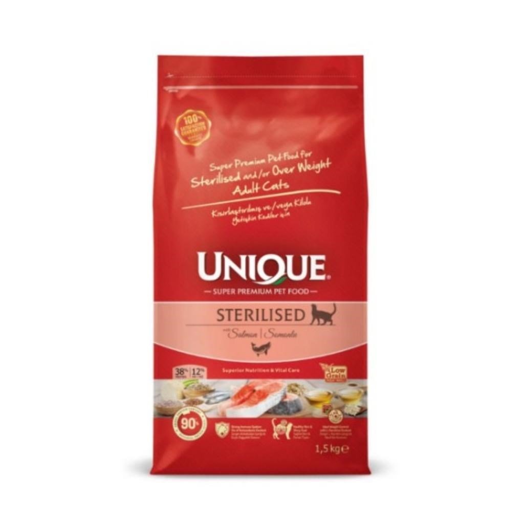 Unique Kısırlaştırılmış Somonlu Kedi Maması 1,5 kg