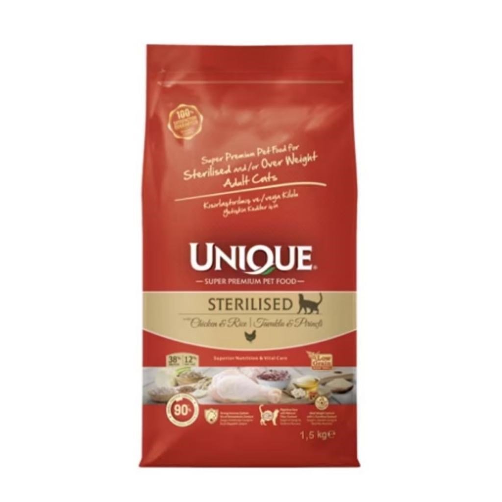 Unique Kısırlaştırılmış Tavuklu Kedi Maması 1,5 kg