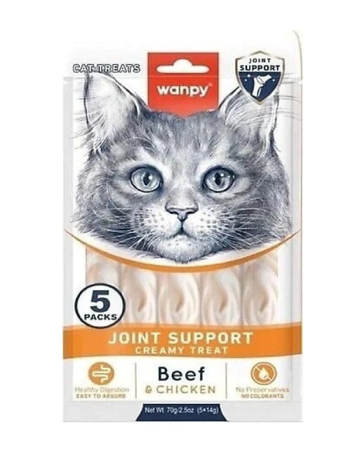 Wanpy Bone Support Sığır Eti&Tavuklu Kedi Ödülü 5x14gr