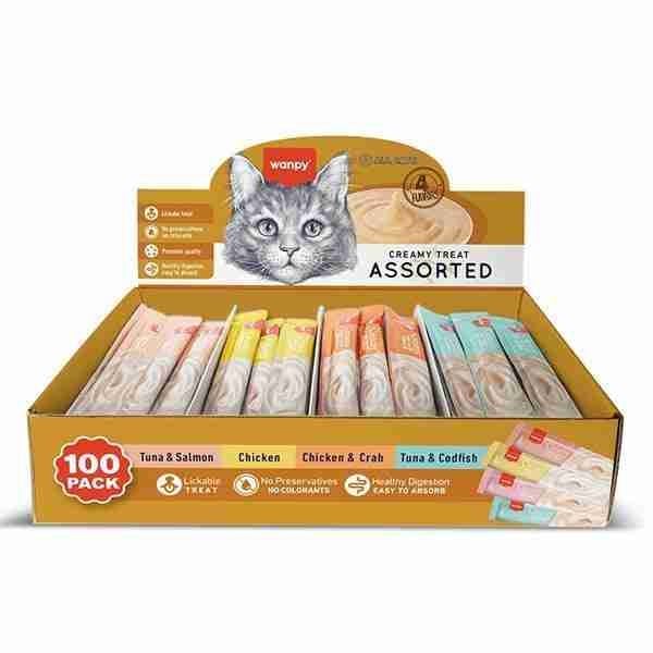 Wanpy Karışık 4 Lezzetli Krema Kedi Ödülü 100 x 14 Grm