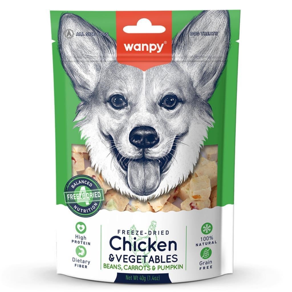 Wanpy Köpek Dondurularak Kurutulmuş Tavuk Sebze 40 Gr
