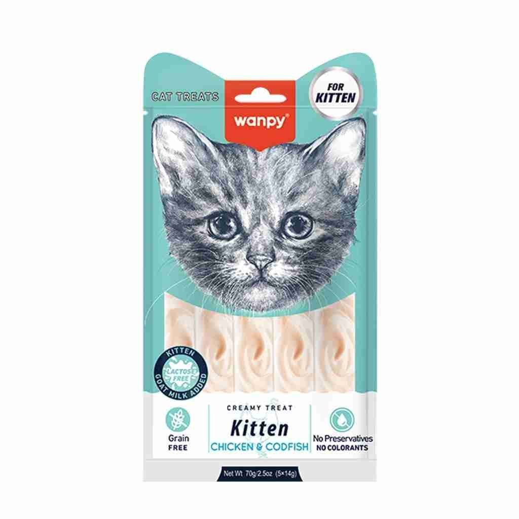 Wanpy Tavuklu – Morinalı Yavru Kedi Krema Ödülü 5×14 Gr