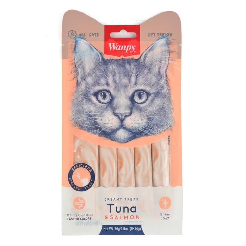 Wanpy Ton Balığı&Somon 5 x 14 Gr Likit Kedi Ödülü