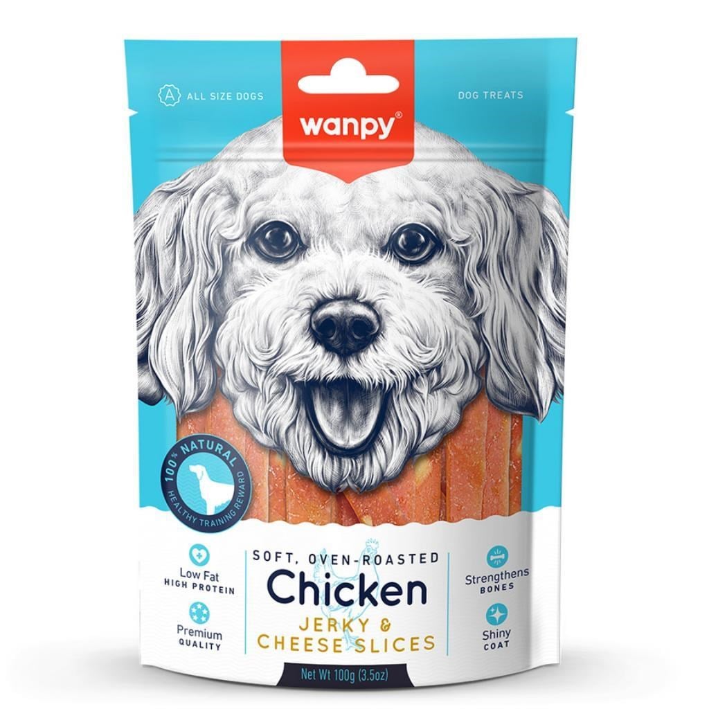 Wanpy Yumuşak Tavuk Peynir Dilimleri Köpek Ödülü 100 Gr