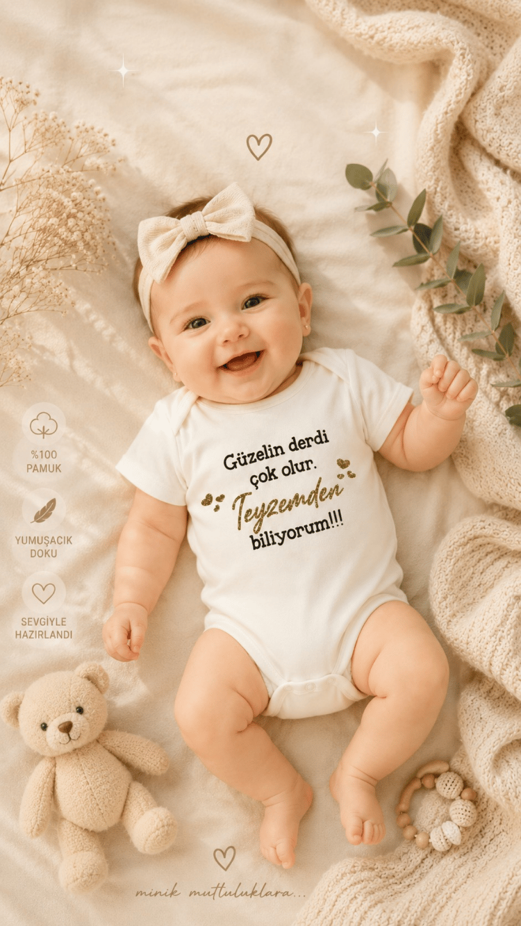 Kişiselleştirilmiş Hediyelik Zıbın (%100 Pamuk)
