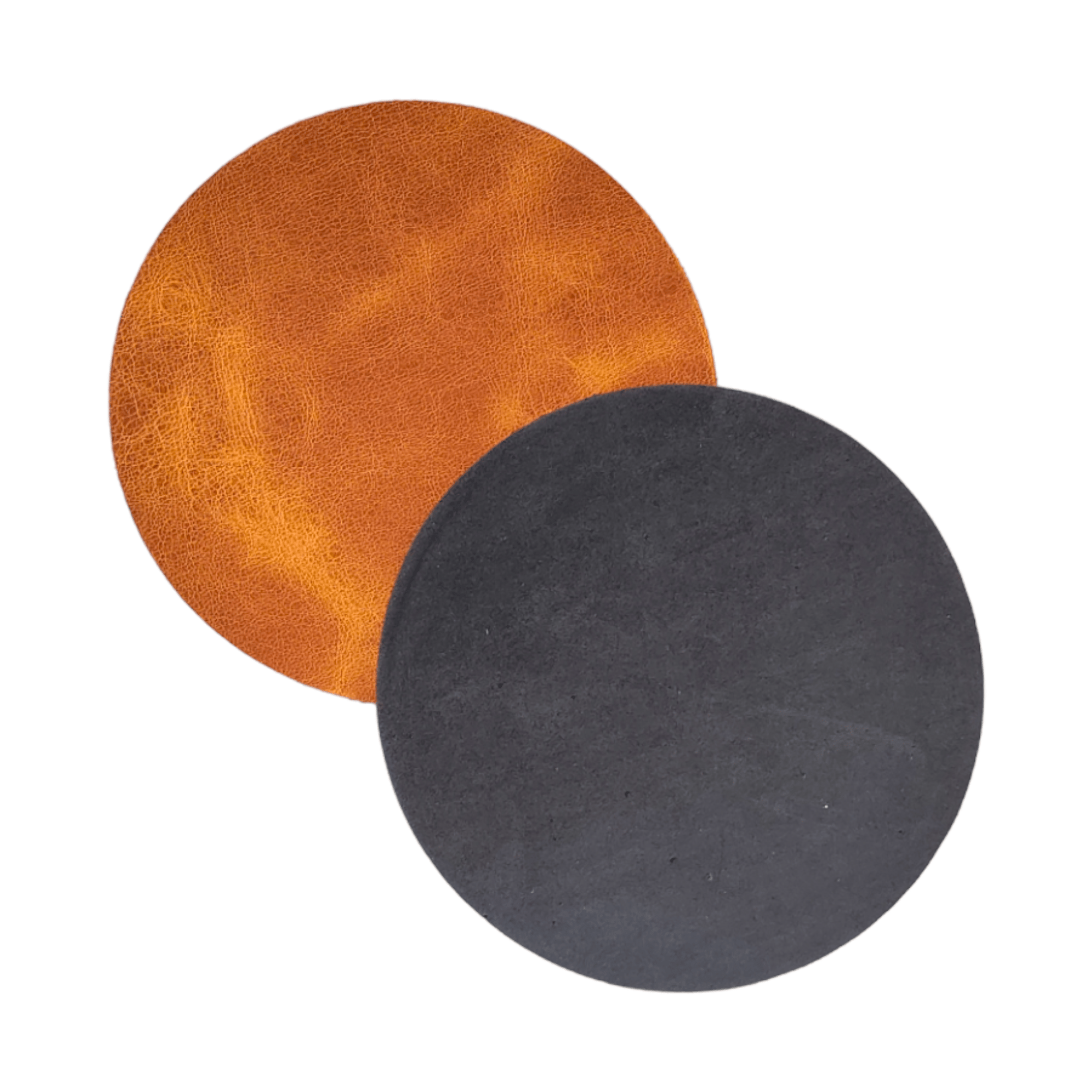 Açık Kahverengi Yuvarlak Hakiki Deri Bardak Altlığı 4’lü Set – 10 cm