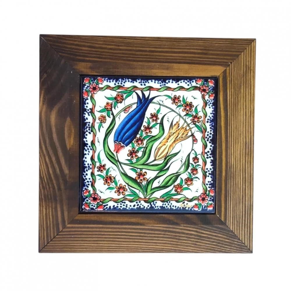 Ahşap Çerçeveli Dekoratif Seramik Tablo – Motif Koleksiyonu I