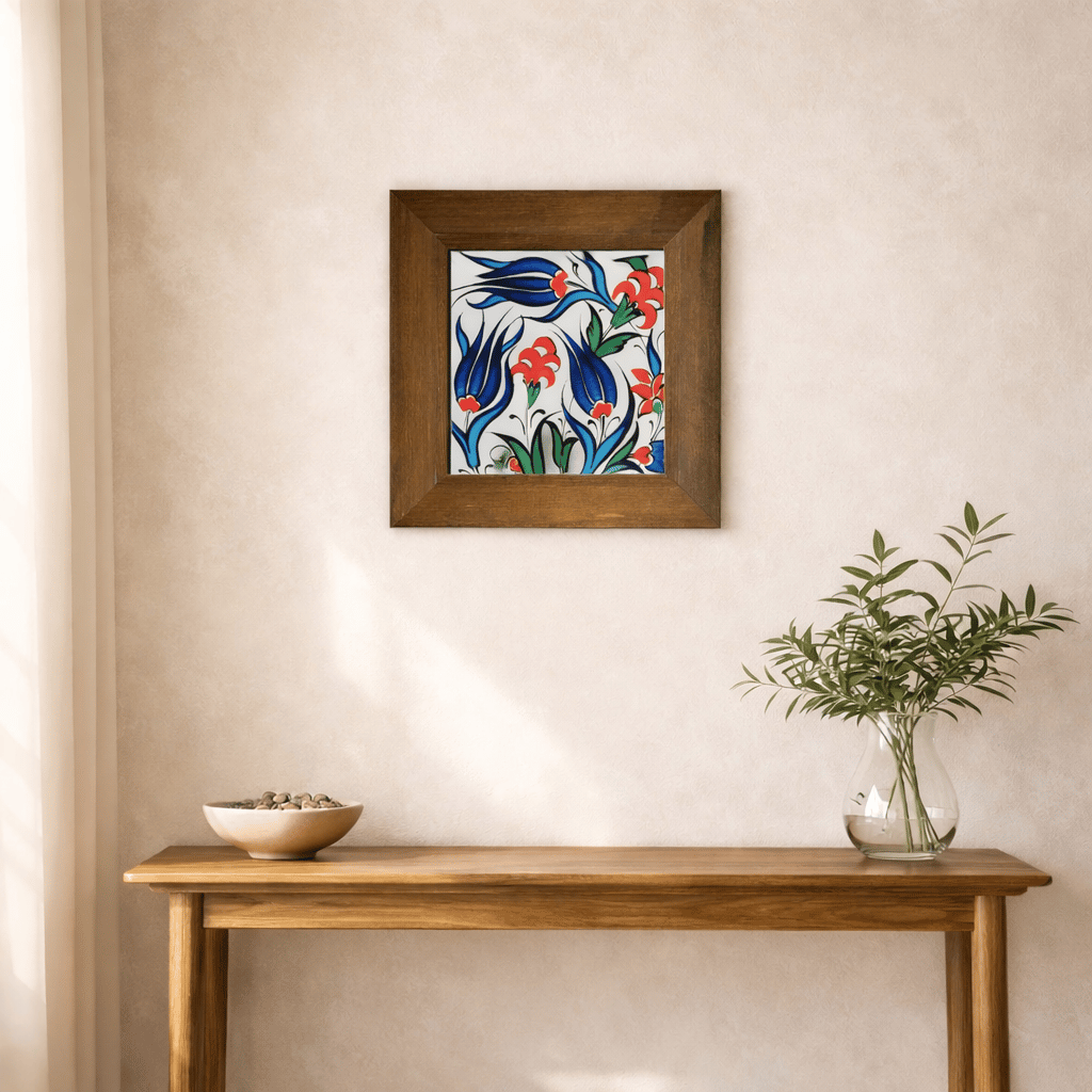 Ahşap Çerçeveli Dekoratif Seramik Tablo – Motif Koleksiyonu V