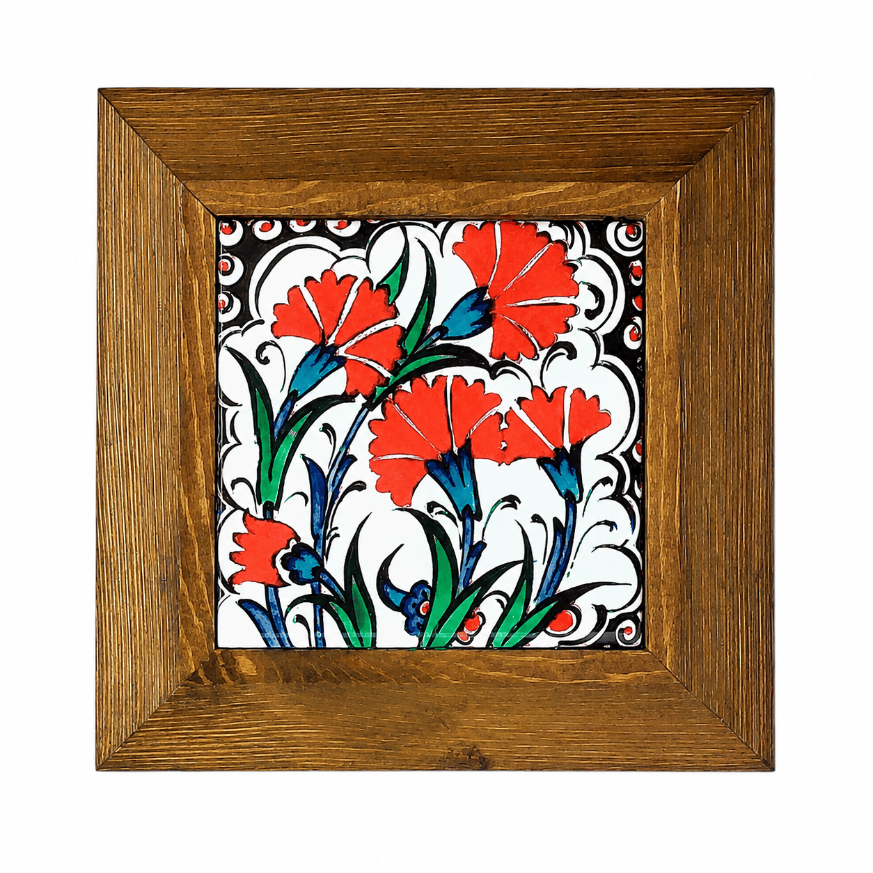 Ahşap Çerçeveli Dekoratif Seramik Tablo – Motif Koleksiyonu VI
