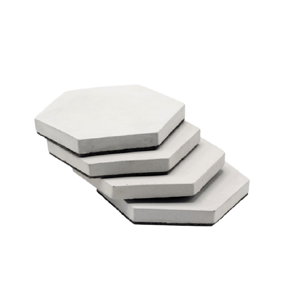 Altıgen Beton Bardak Altlığı 4'lü Seti – Minimal Geometrik Tasarım