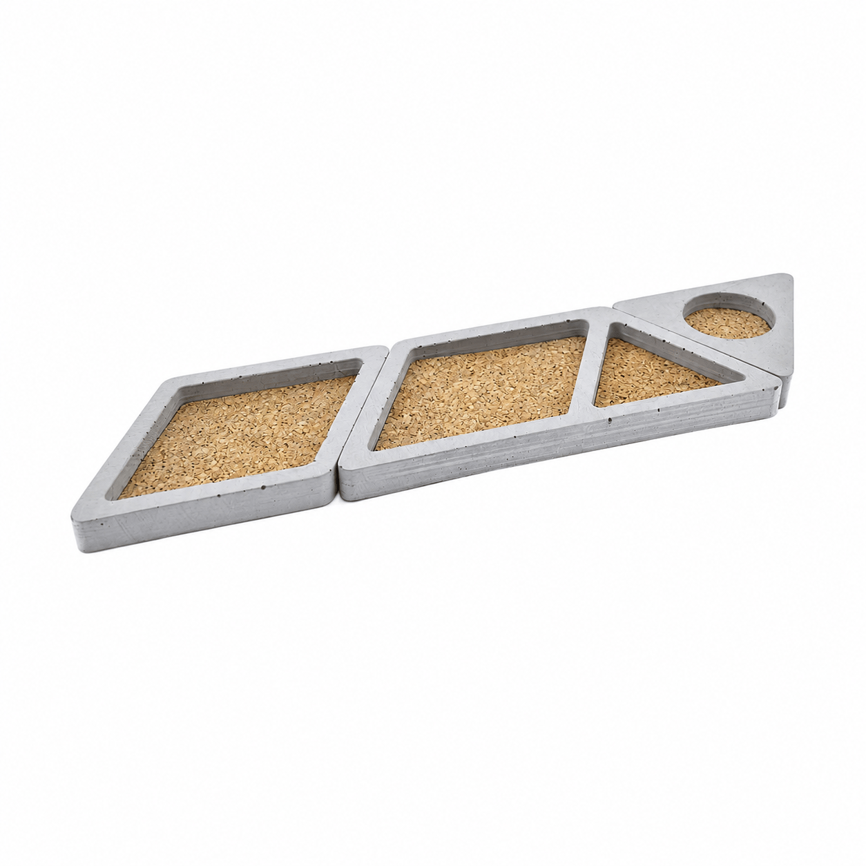Beton Çalışma Masası Düzenleyici 3'lü Set | Mantar Detaylı Ofis Organizer