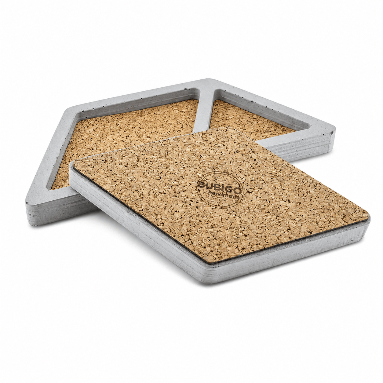 Beton Çalışma Masası Düzenleyici 3'lü Set | Mantar Detaylı Ofis Organizer