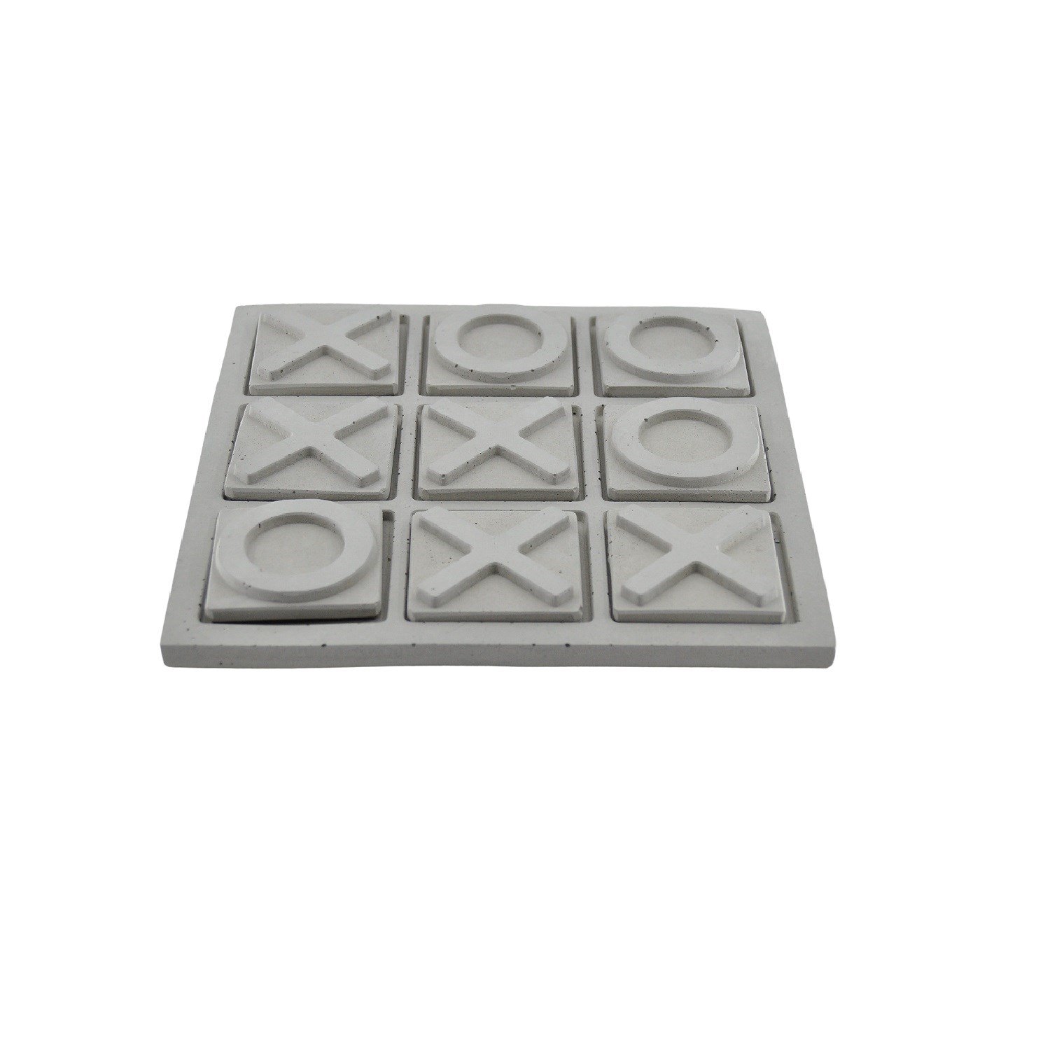 Brüt Beton Tic Tac Toe (XOX) Oyunu – Dekoratif Masaüstü Strateji Oyunu