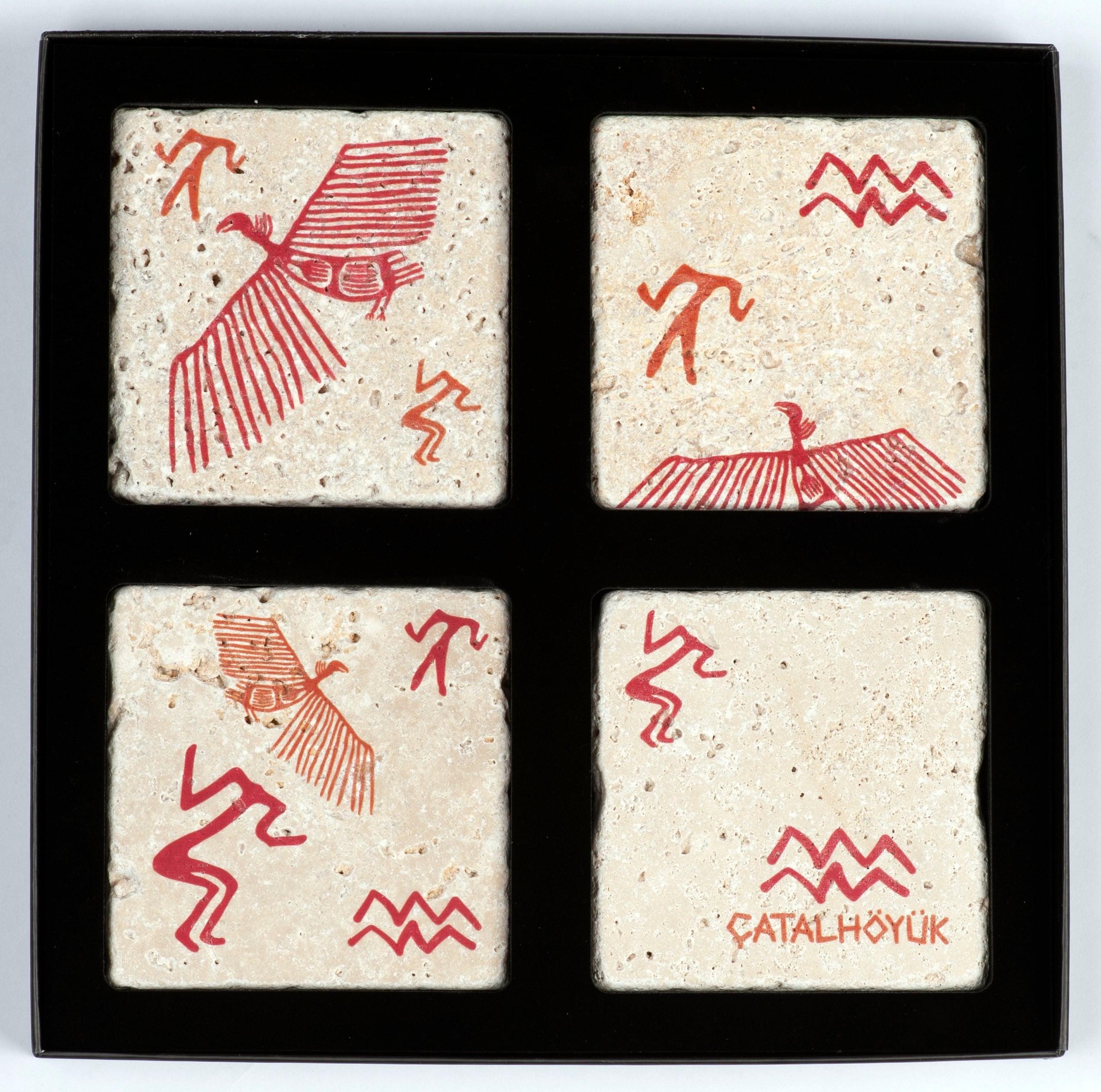 Çatalhöyük Koleksiyonu Doğal Traverten Bardak Altlığı | Bubigo