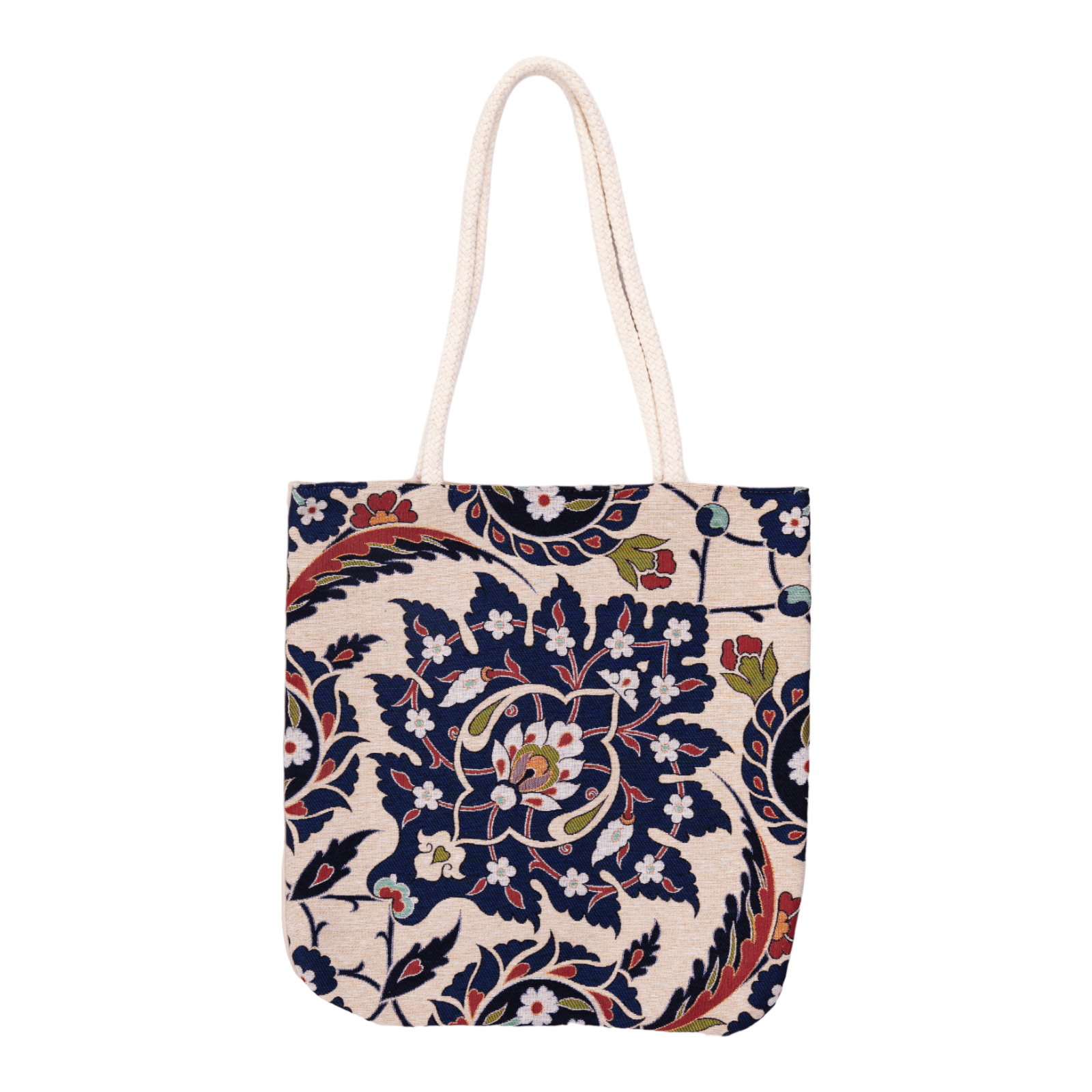 Çiçek Motifli Goblen Kumaş Heybe Çanta | Model: GBLN-3539