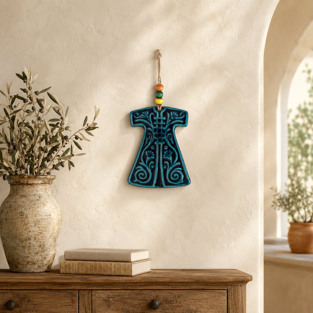 Dekoratif Seramik Kaftan Motifli Duvar Süsü