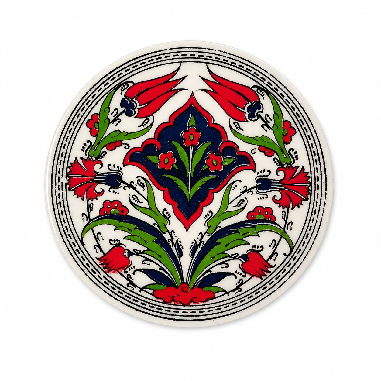 Desenli Seramik Bardak Altlığı 4'lü Set