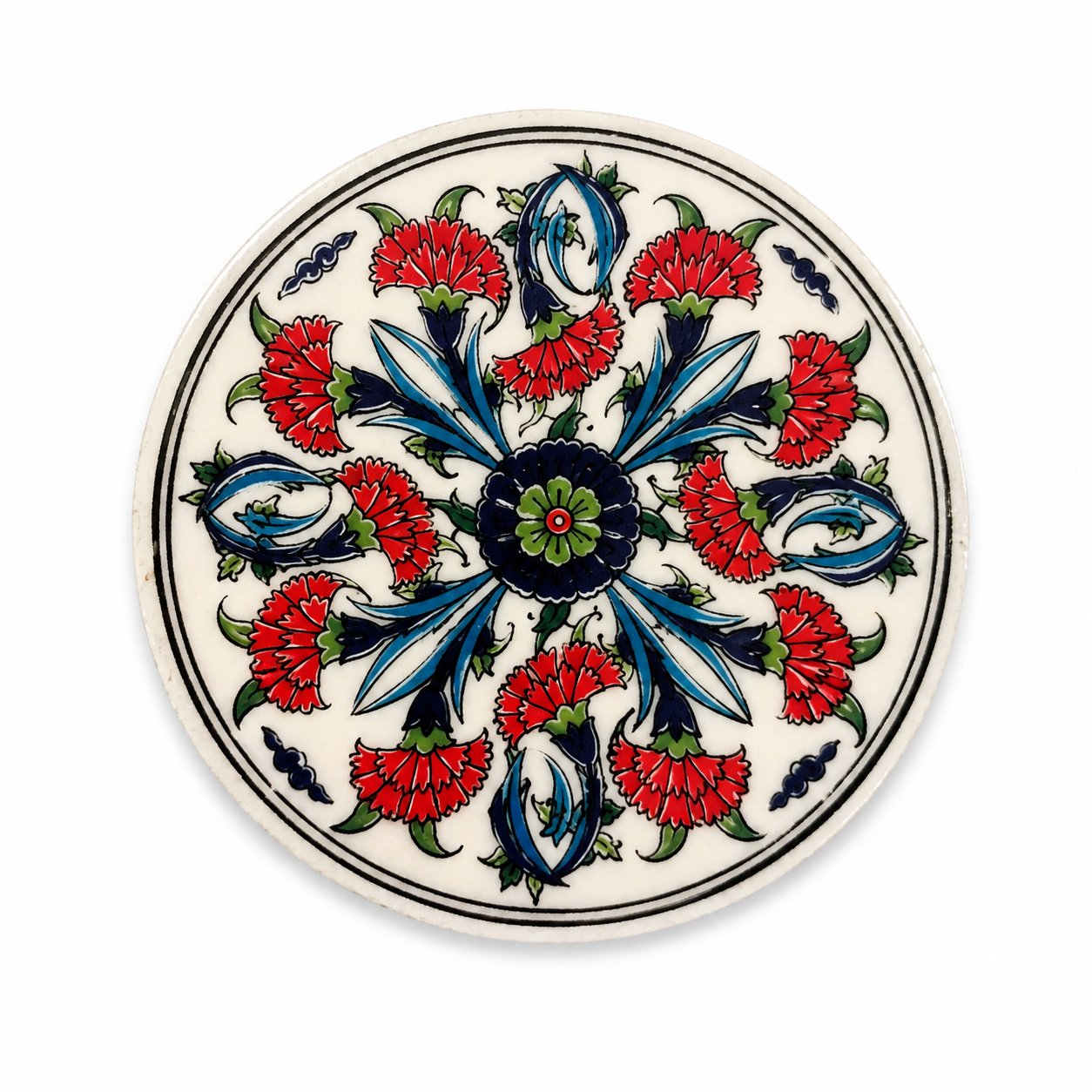 Desenli Seramik Bardak Altlığı 4'lü Set