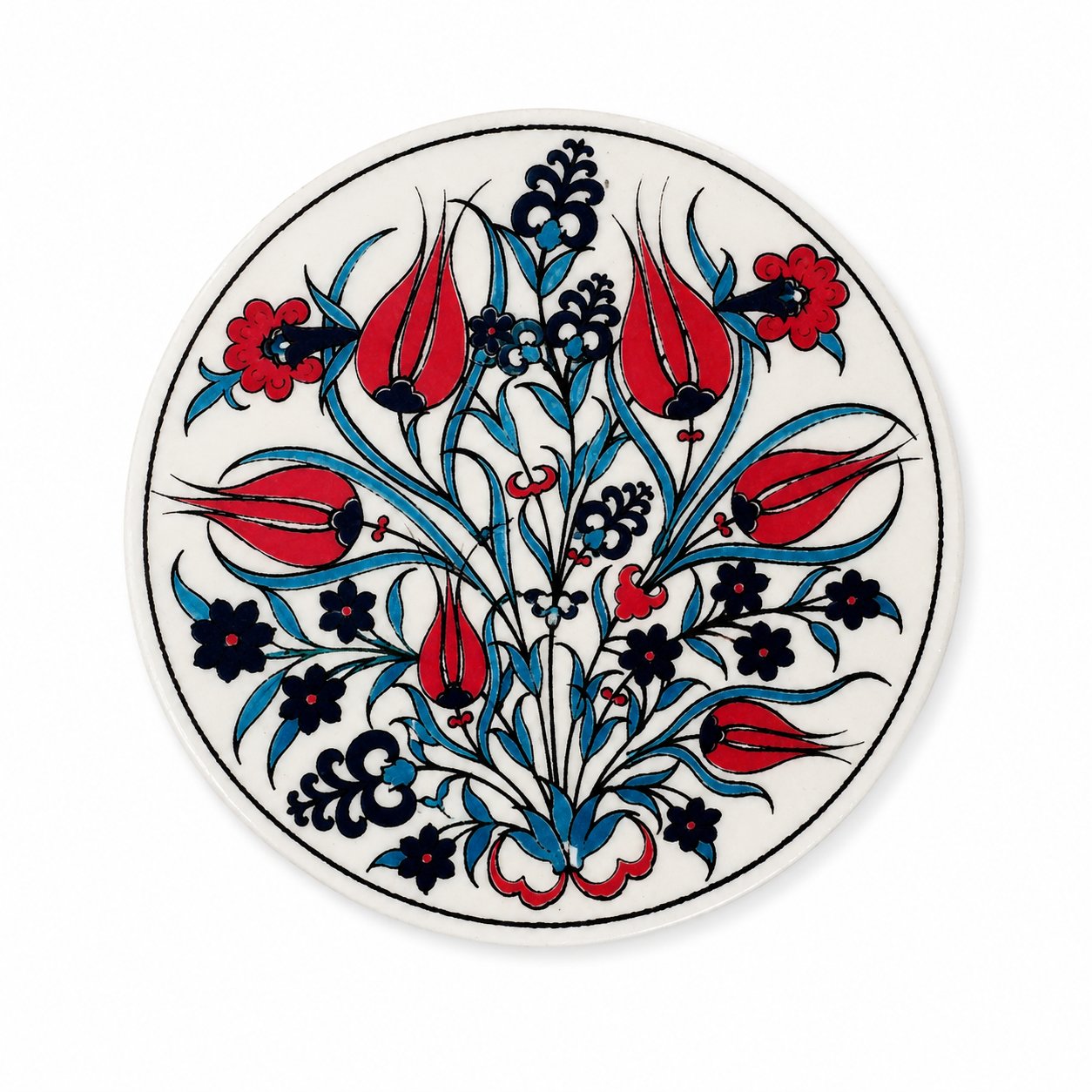Desenli Seramik Bardak Altlığı 4'lü Set