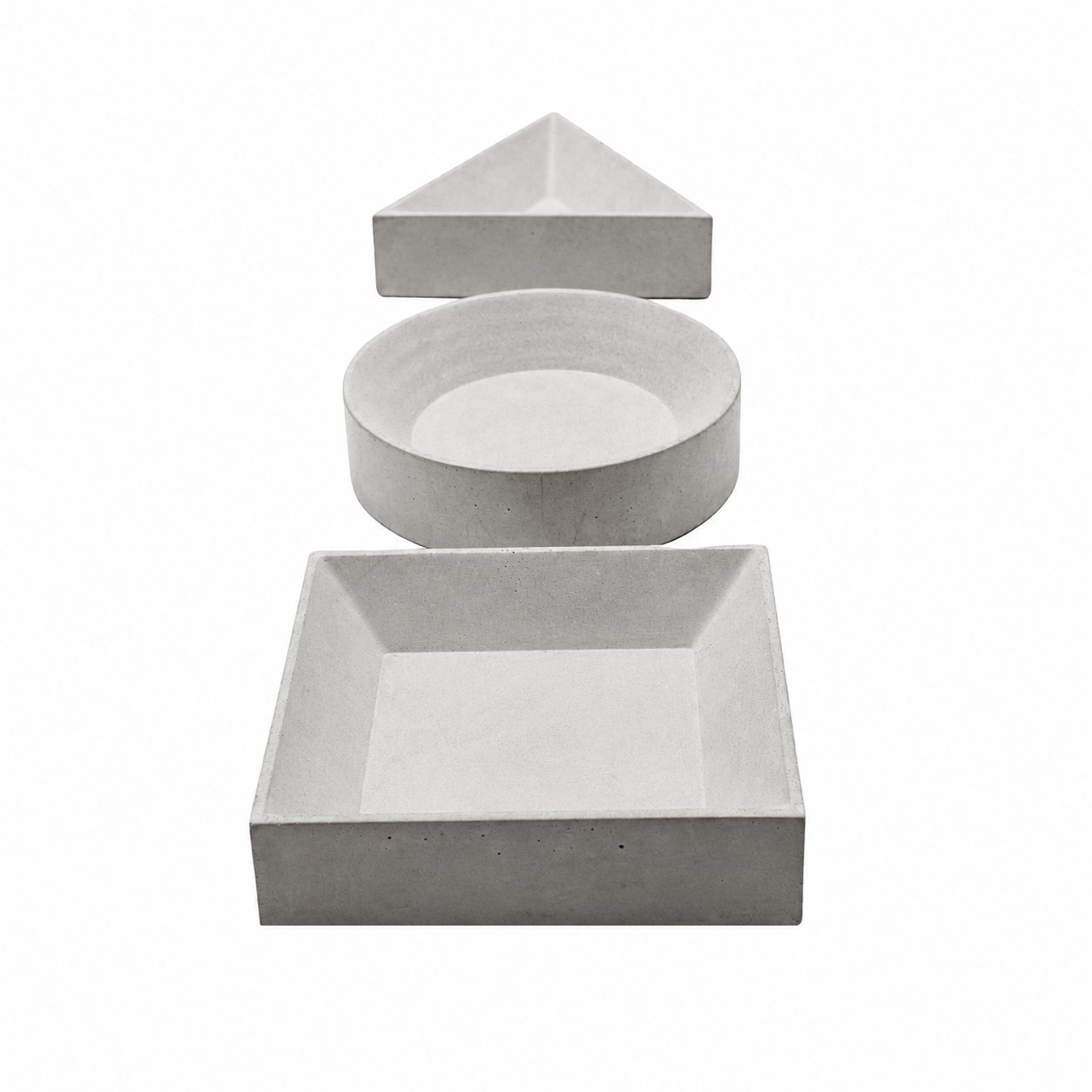 Geometrik Beton Masaüstü Organizer 3'lü Set | Modern Ofis Düzenleyici