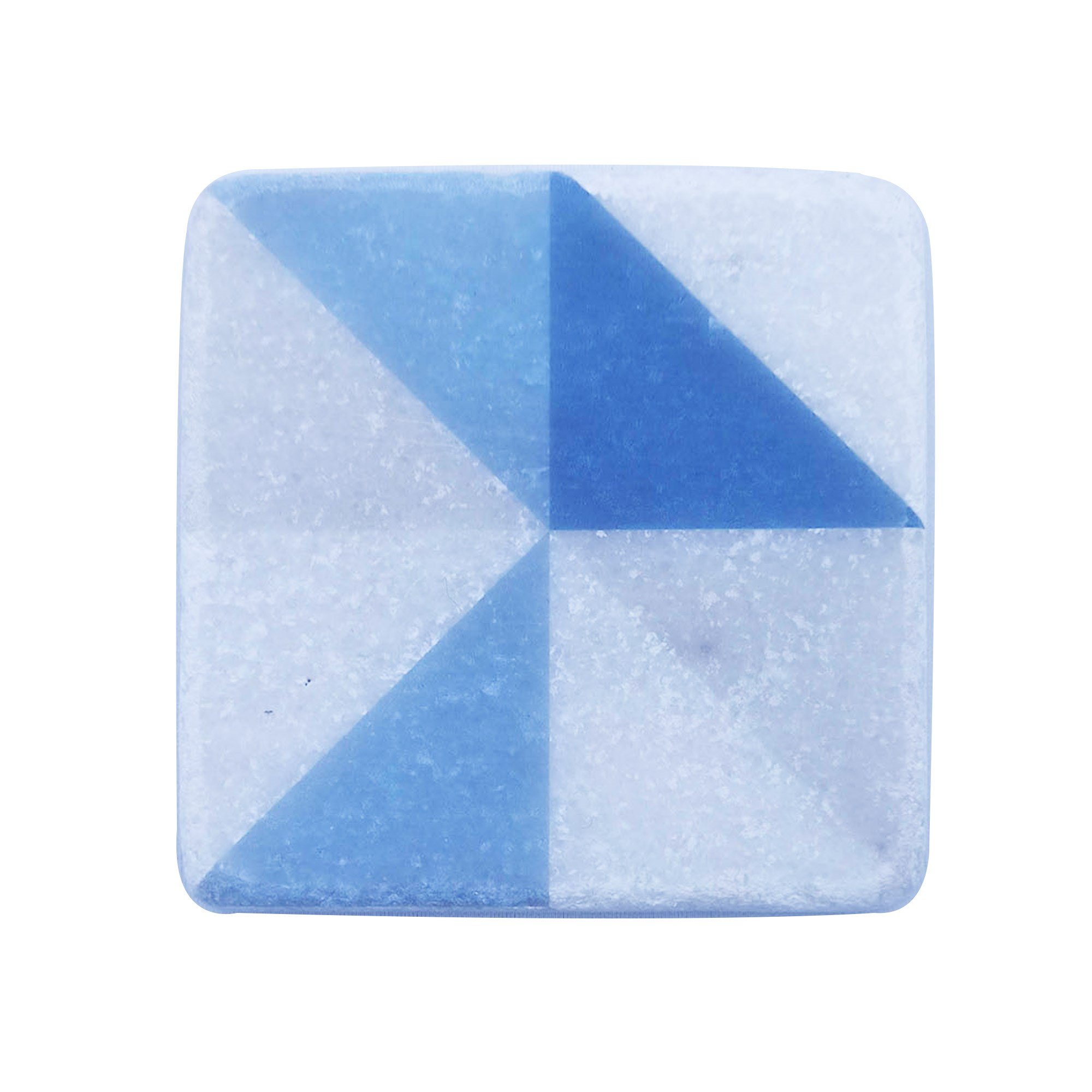 Geometrik Mavi Desenli Mermer Bardak Altlığı, Model: MRBL-2020126