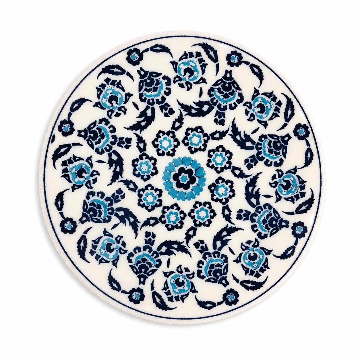 Geometrik ve Motifli Seramik Bardak Altlığı 4'lü Set