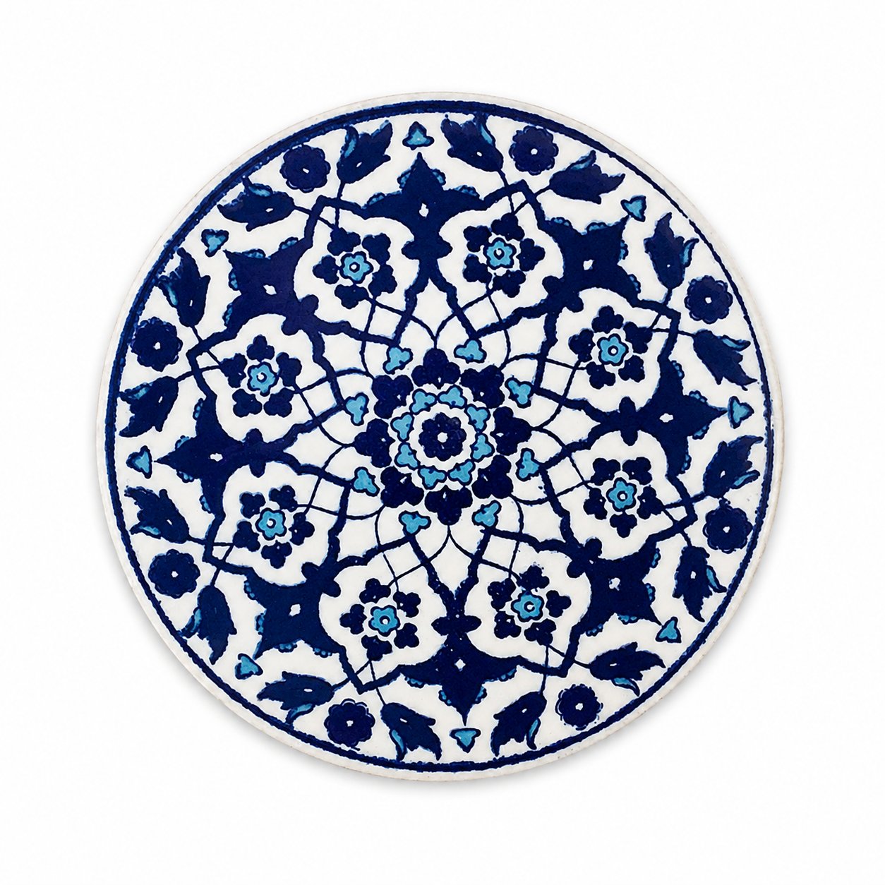 Geometrik ve Motifli Seramik Bardak Altlığı 4'lü Set