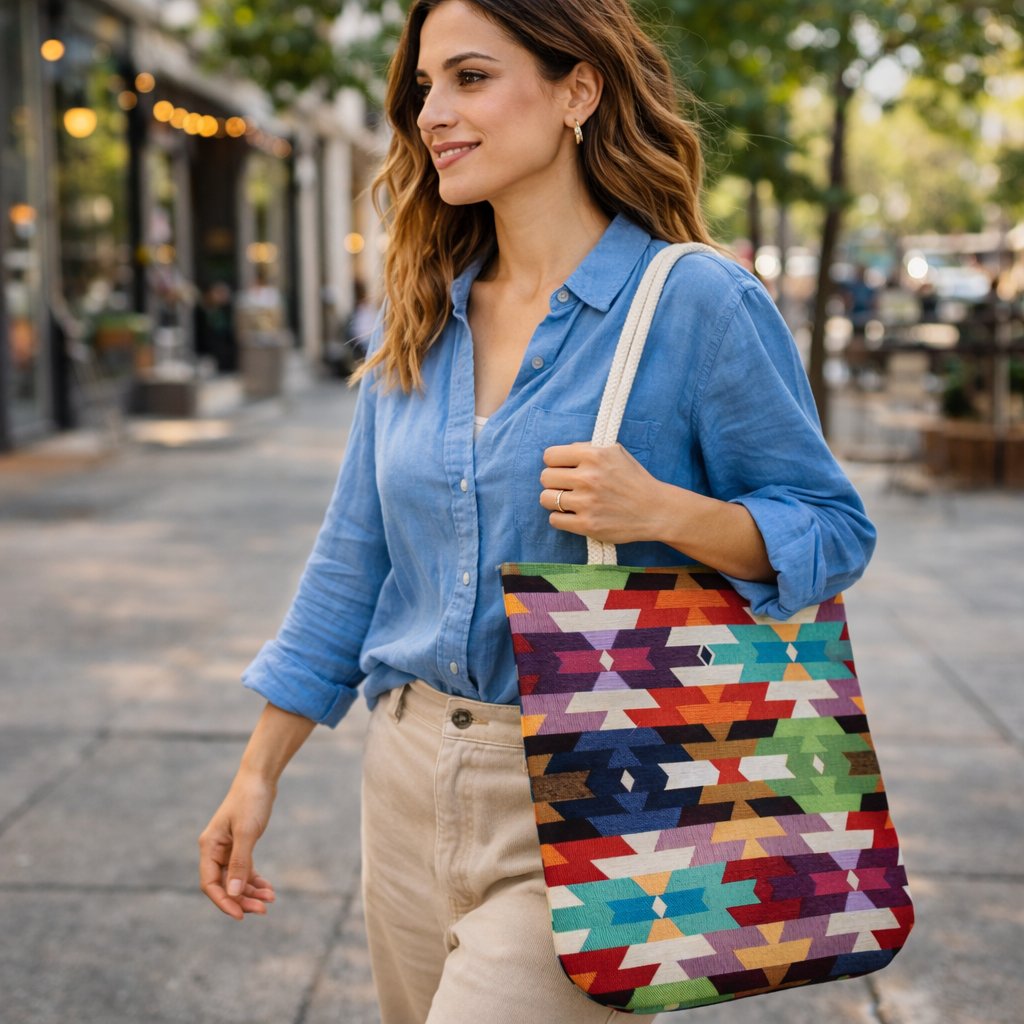 Goblen Kumaş Heybe Çanta | Kilim Desenli Model GBLN-3552