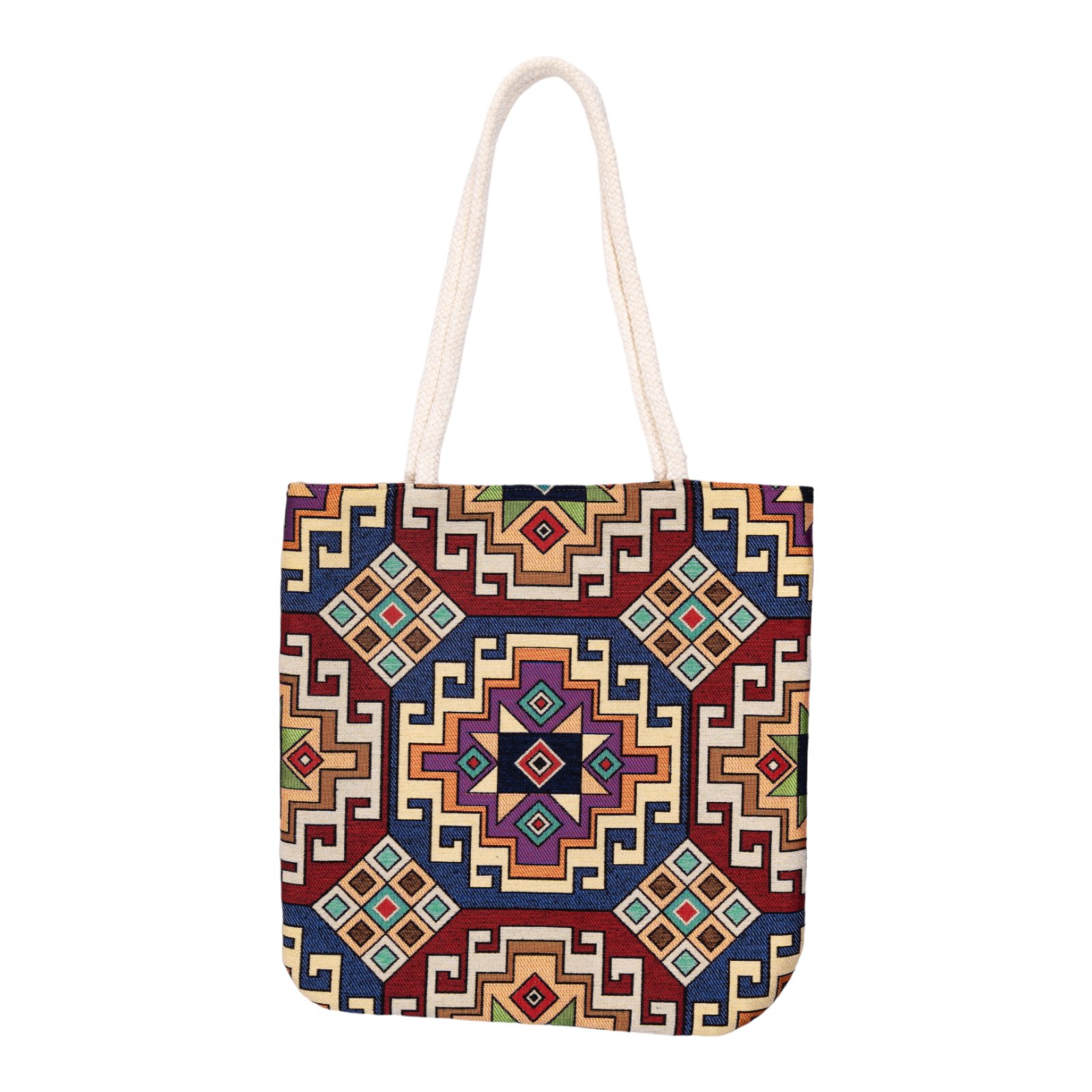 Goblen Kumaş Heybe Çanta | Simetrik Desenli Model: GBLN-3551