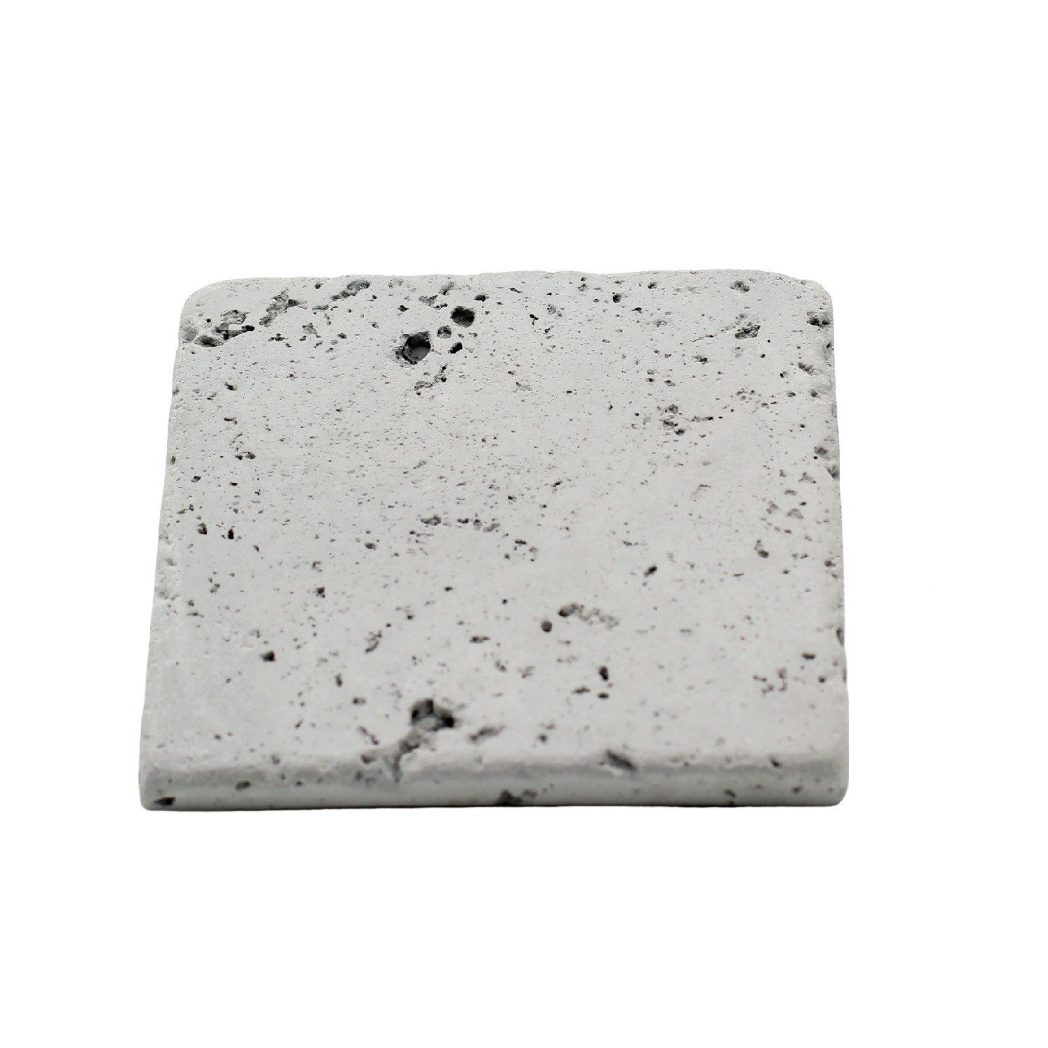 Kare Naturel Beton Bardak Altlığı 4’lü Set – El Yapımı Minimal Ofis & Ev Dekoru