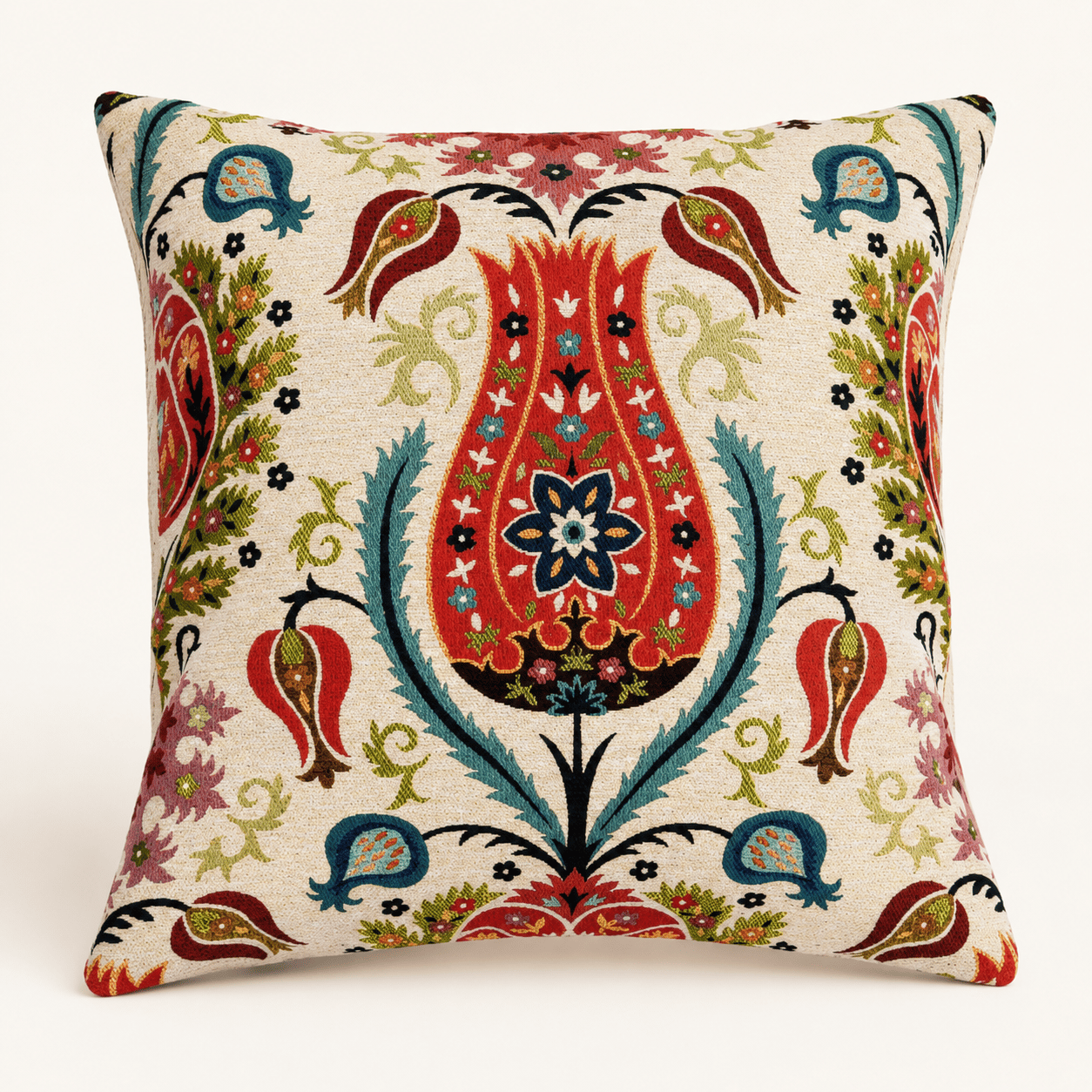 Lale Desenli Dekoratif Goblen Kırlent Kılıfı, Model: GBLN-3036
