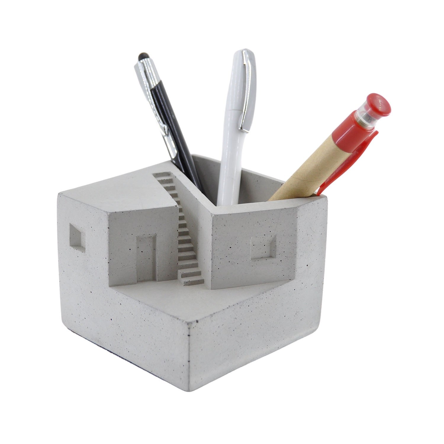 Minimal Brüt Beton Masaüstü Kalemlik, Model BTNMS-2018229