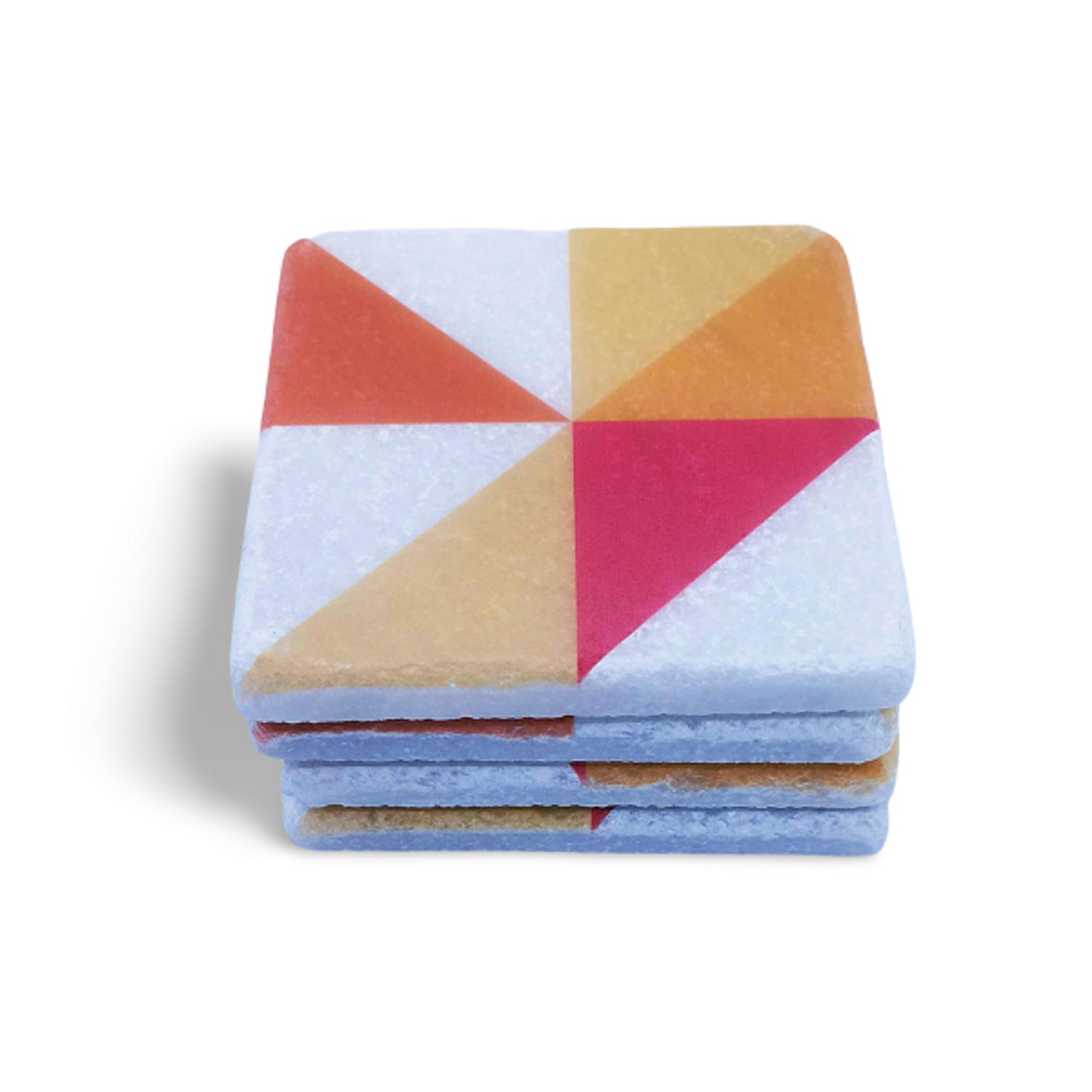 Modern Geometrik Desenli Mermer Bardak Altlığı, Model: MRBL-2020125
