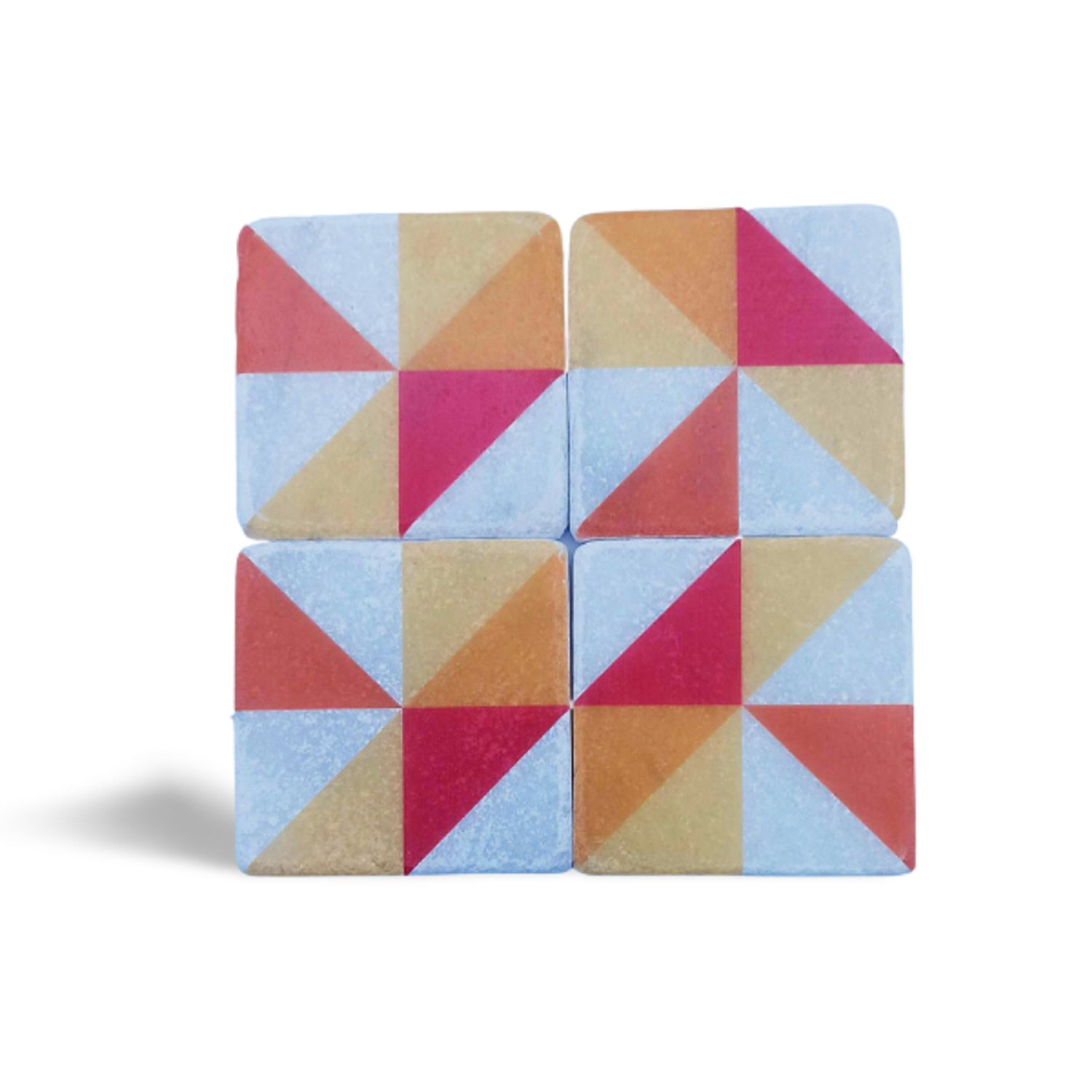 Modern Geometrik Desenli Mermer Bardak Altlığı, Model: MRBL-2020125