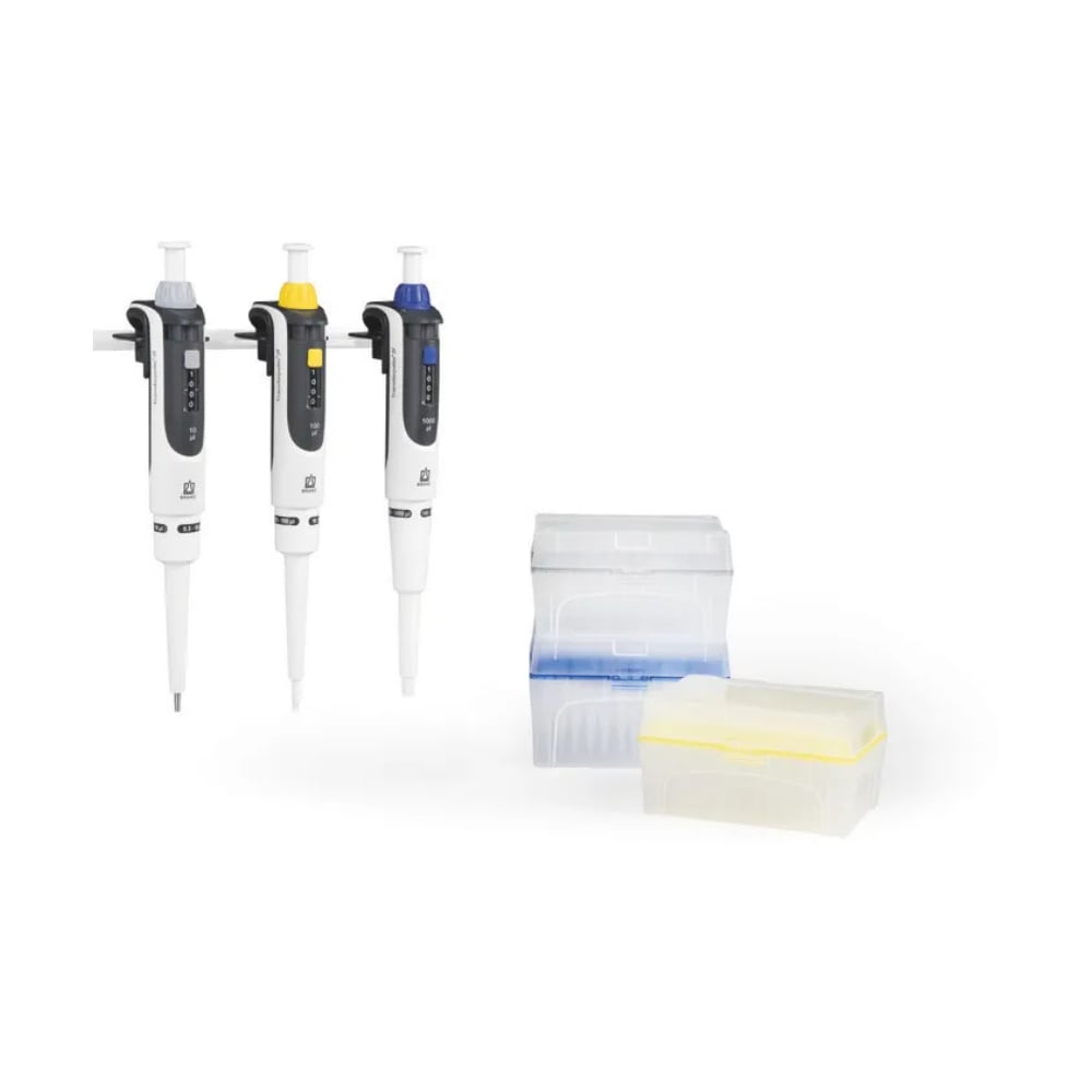 BRAND 0.1-1µl , 0.5-10µl , 10-100µl Ayarlanabilir Tek Kanallı Micro Otomatik Pipet Seti Transferpette® S