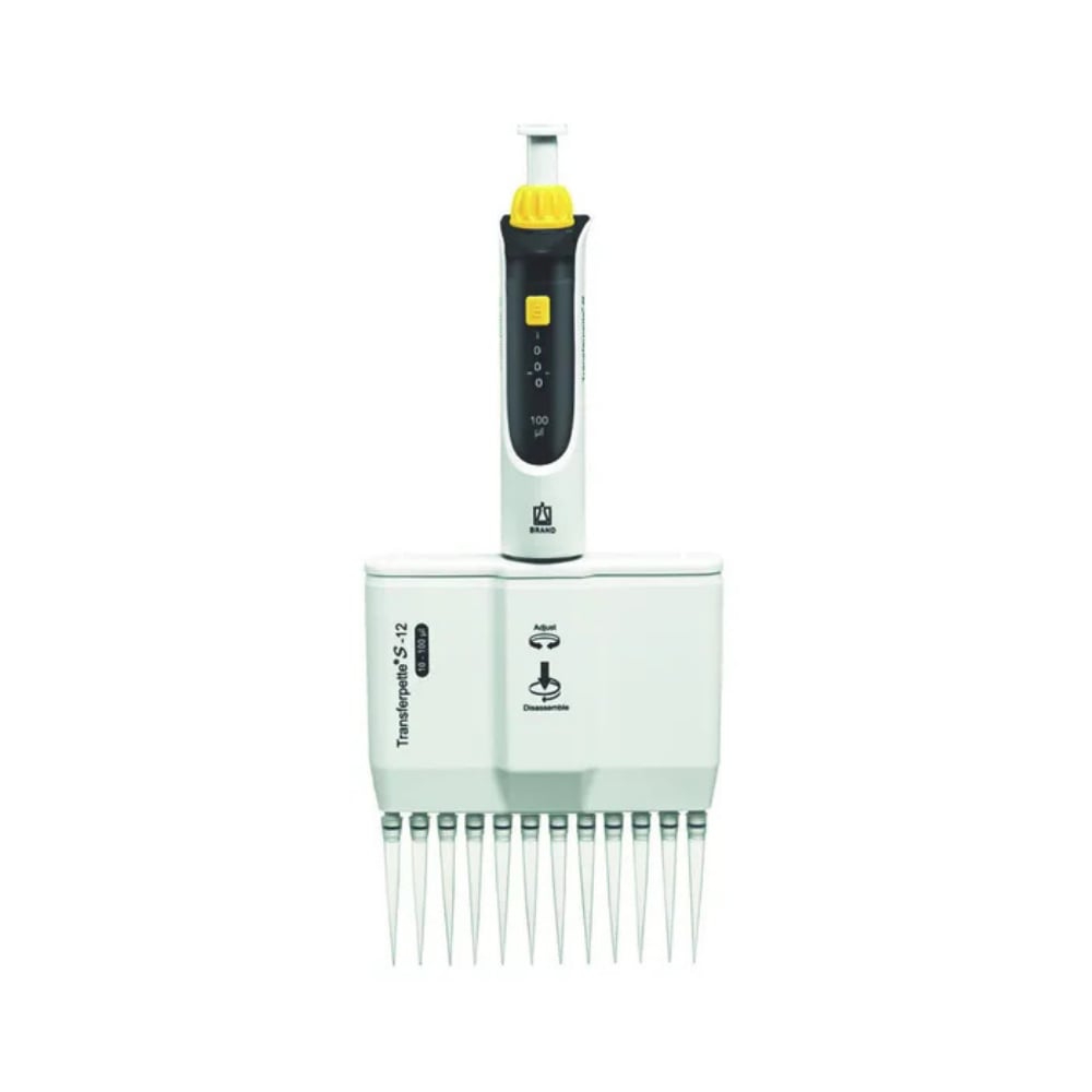 BRAND 10-100µl Ayarlanabilir 12 Kanallı Otomatik Pipet Transferpette® S