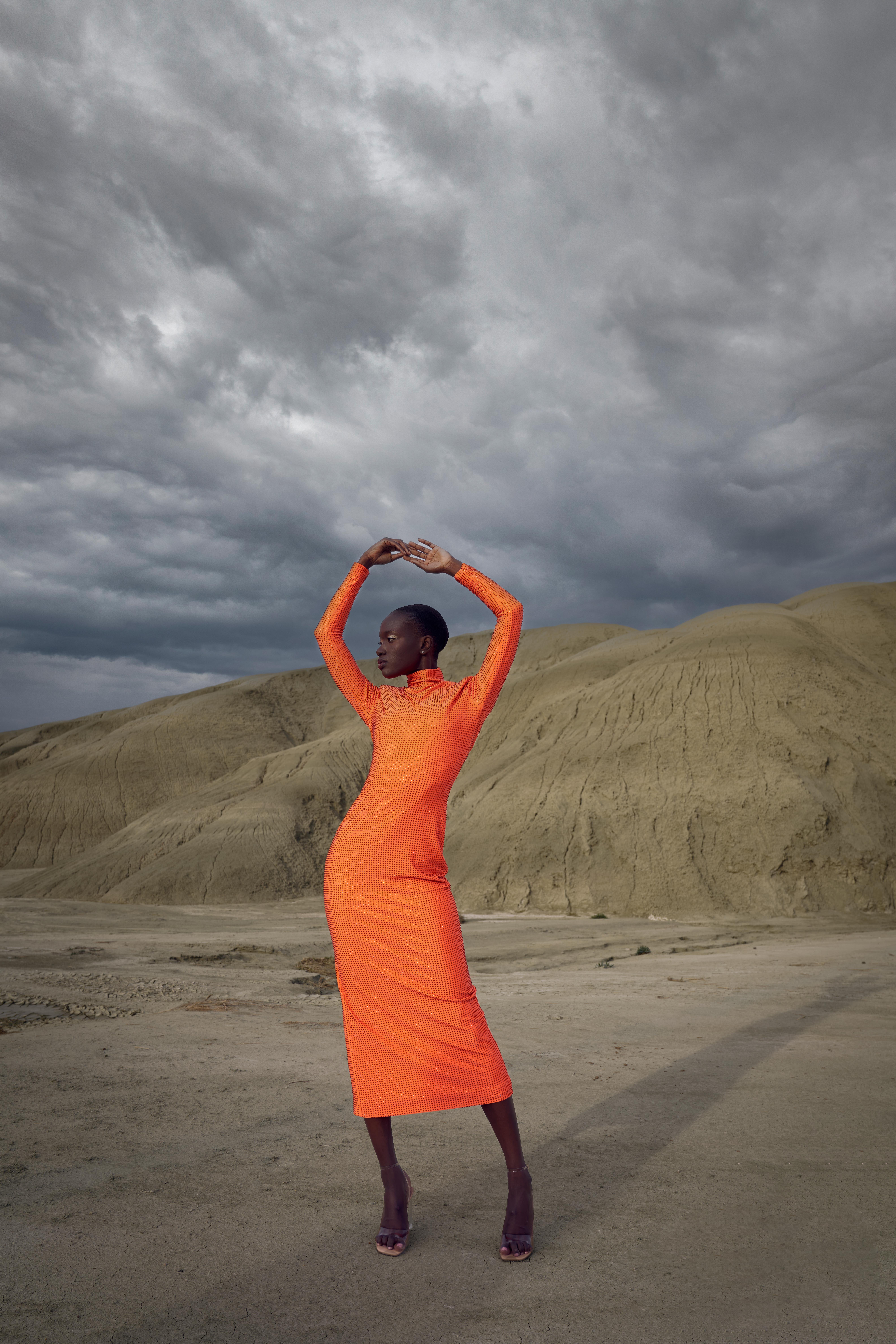Sparkling Orange Dress