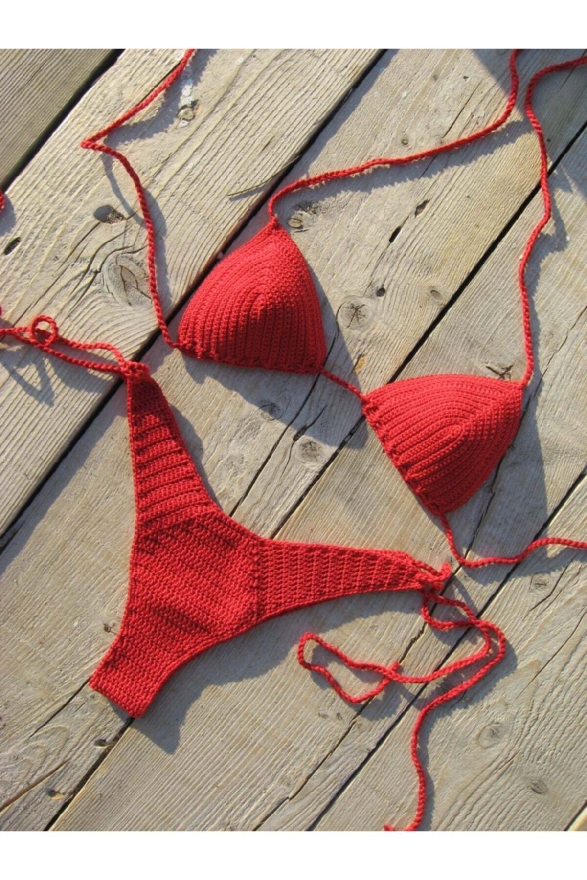 Kadın Tığ Işi Örgü Bikini Takım