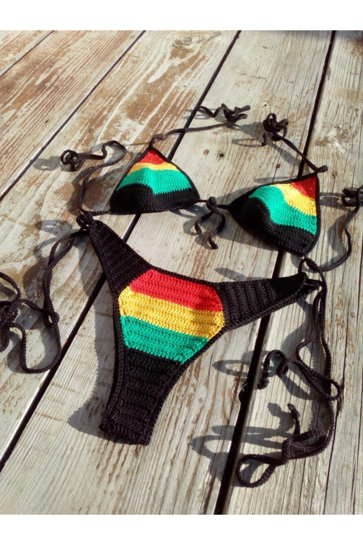 Kadın Tığ Işi Örgü Bikini Takım