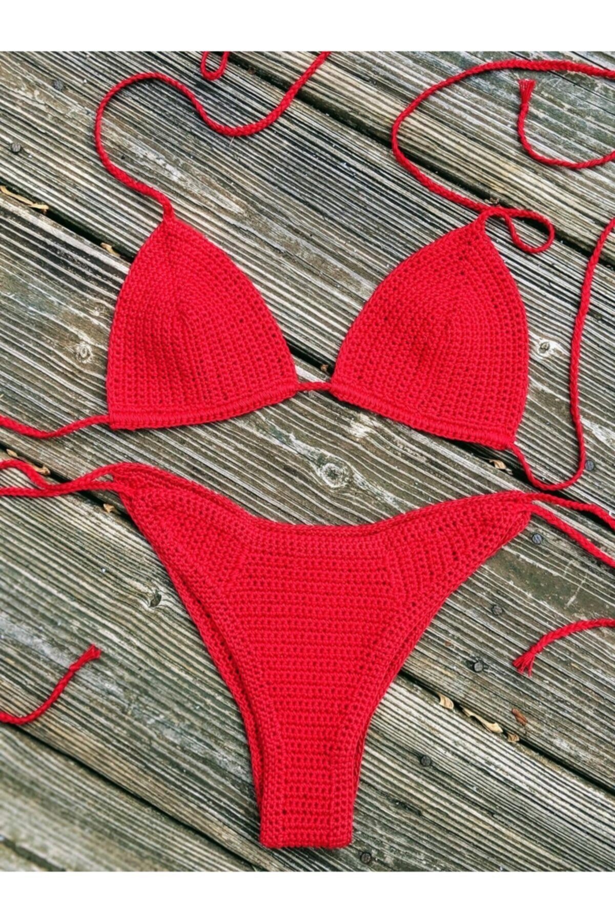 Kadın Tığ Işi Örgü Bikini Takım
